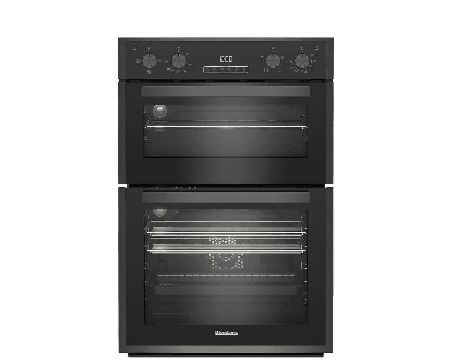 Blomberg 59.4cm Built In Electric Double Oven - Dark Steel