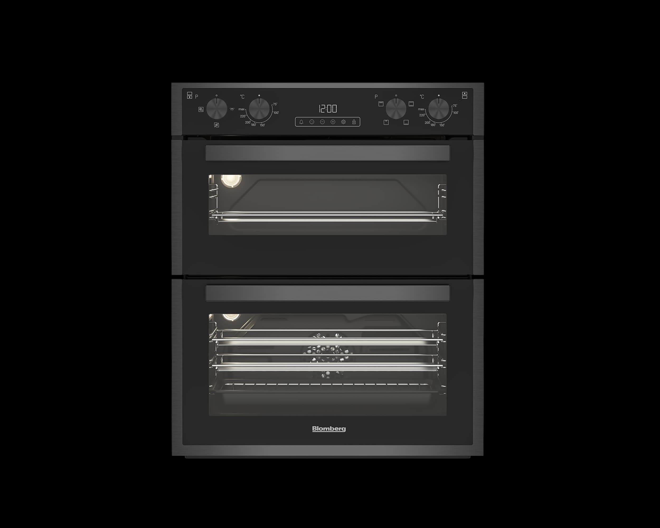 Blomberg - 59.4cm - Built Under - Electric Double Oven - Dark Steel - A Rated - 3 Year Warranty - Catalytic