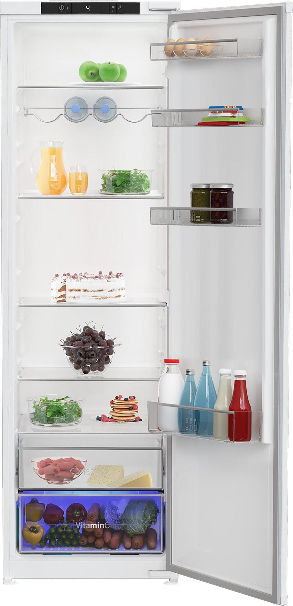 Blomberg - 54cm - Intergrated Tall Larder Fridge - White - 3 Year Warranty - Black Display