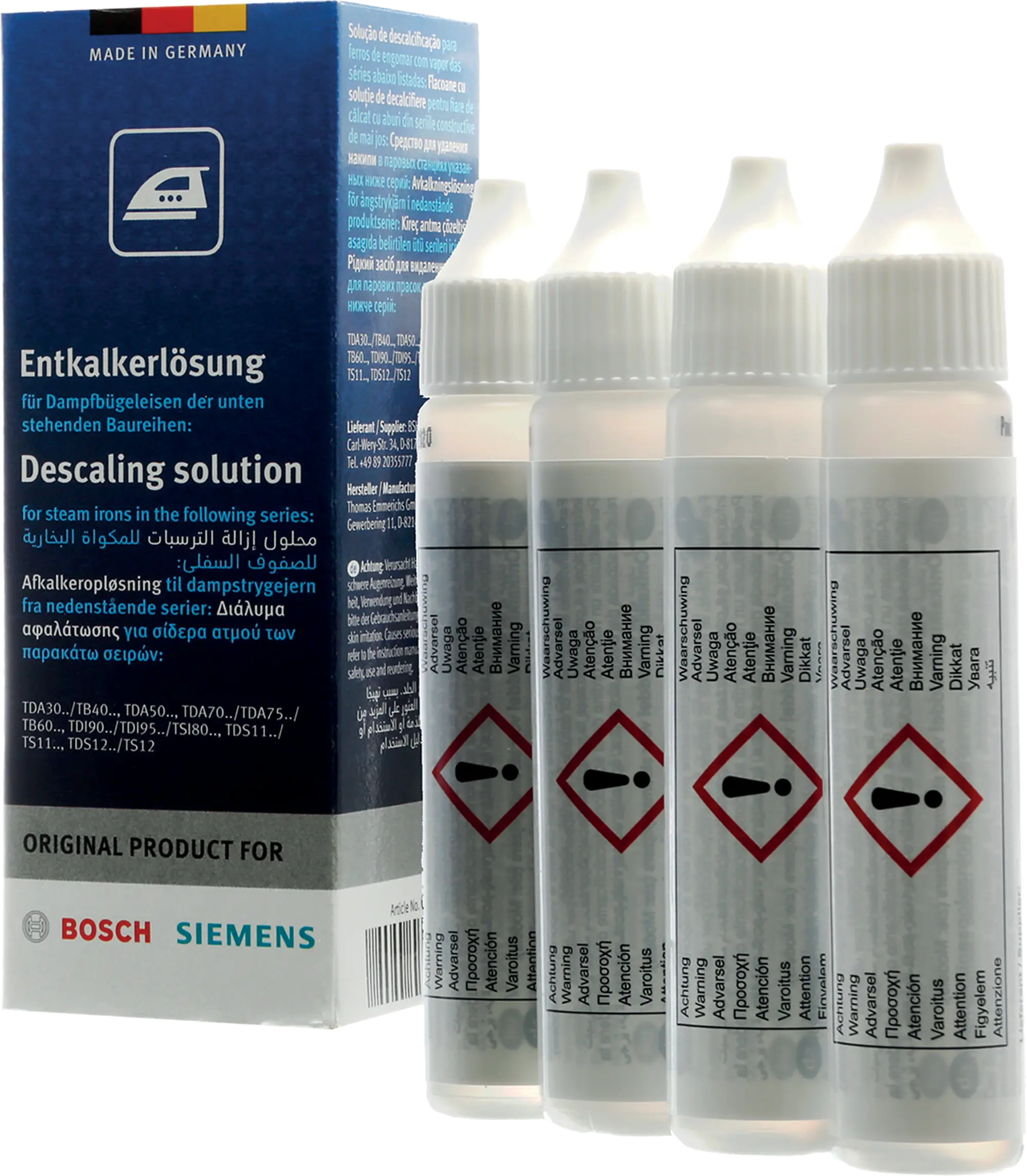 Descaling solution for steam irons