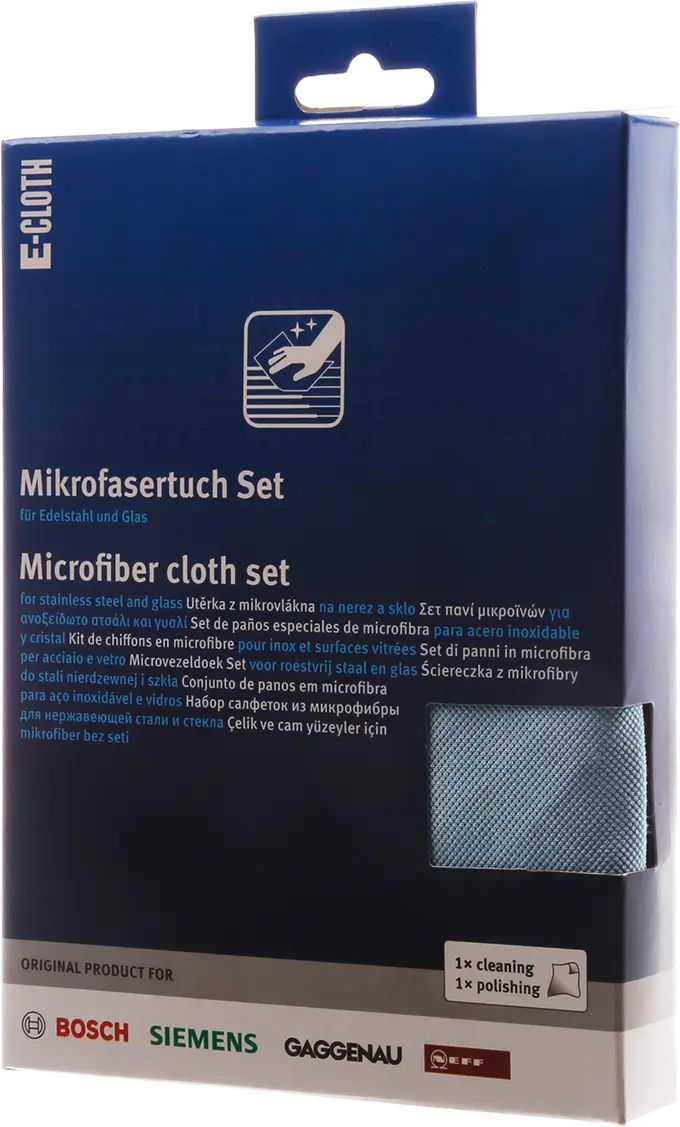 Microfiber E-Cloth set for stainless steel and glass