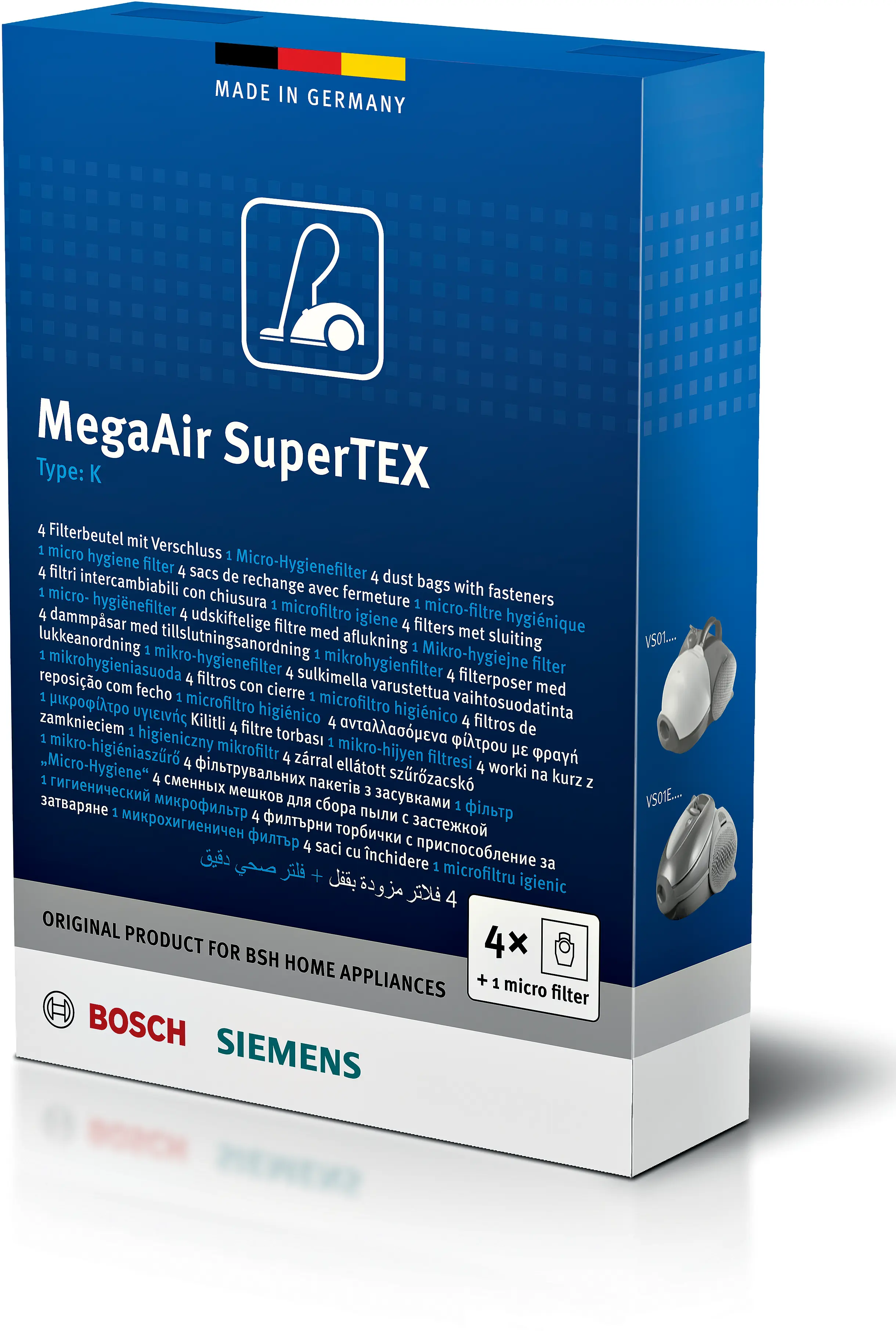 Vacuum cleaner bag MegaAir SuperTEX - Type K
