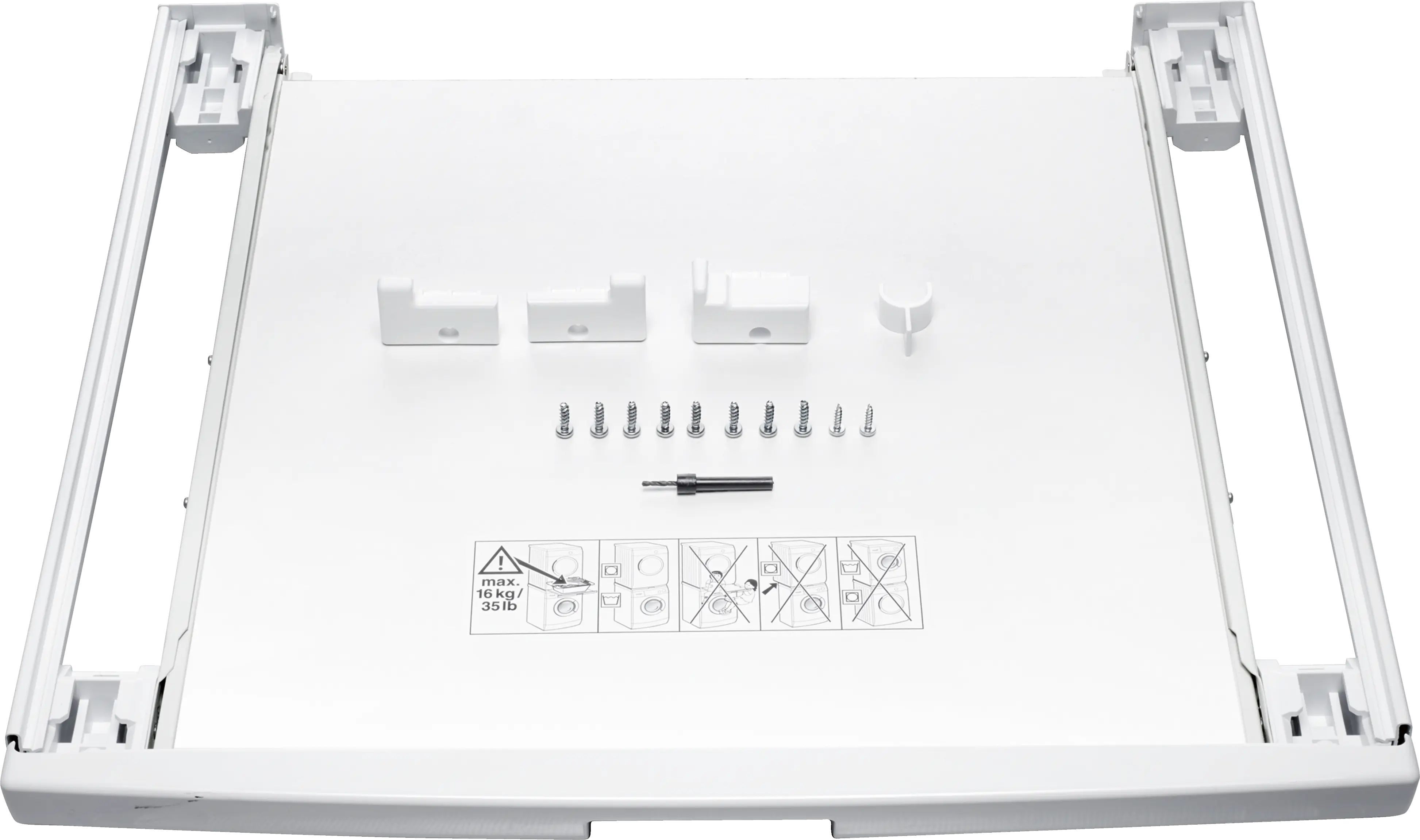 Stacking kit with pull-out shelf
