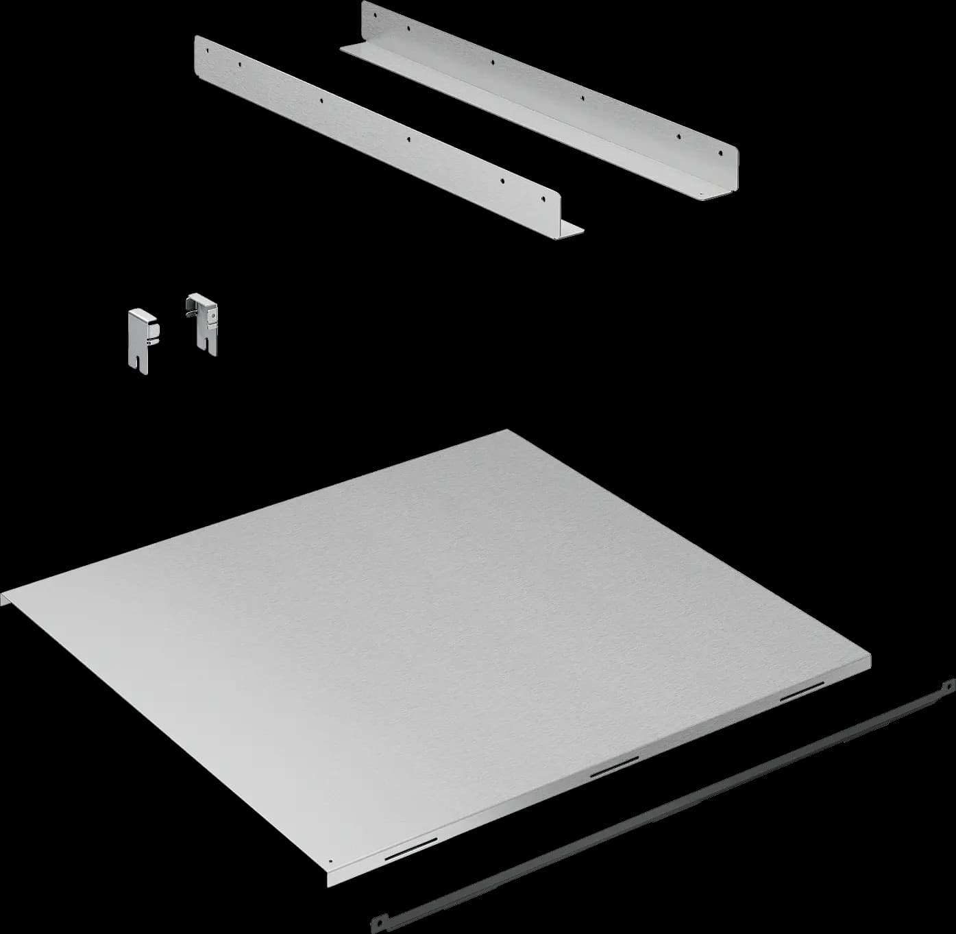 Installation kit Intermediate floor for combining two ovens. 12 x 511 x 555 mm, Stainless steel