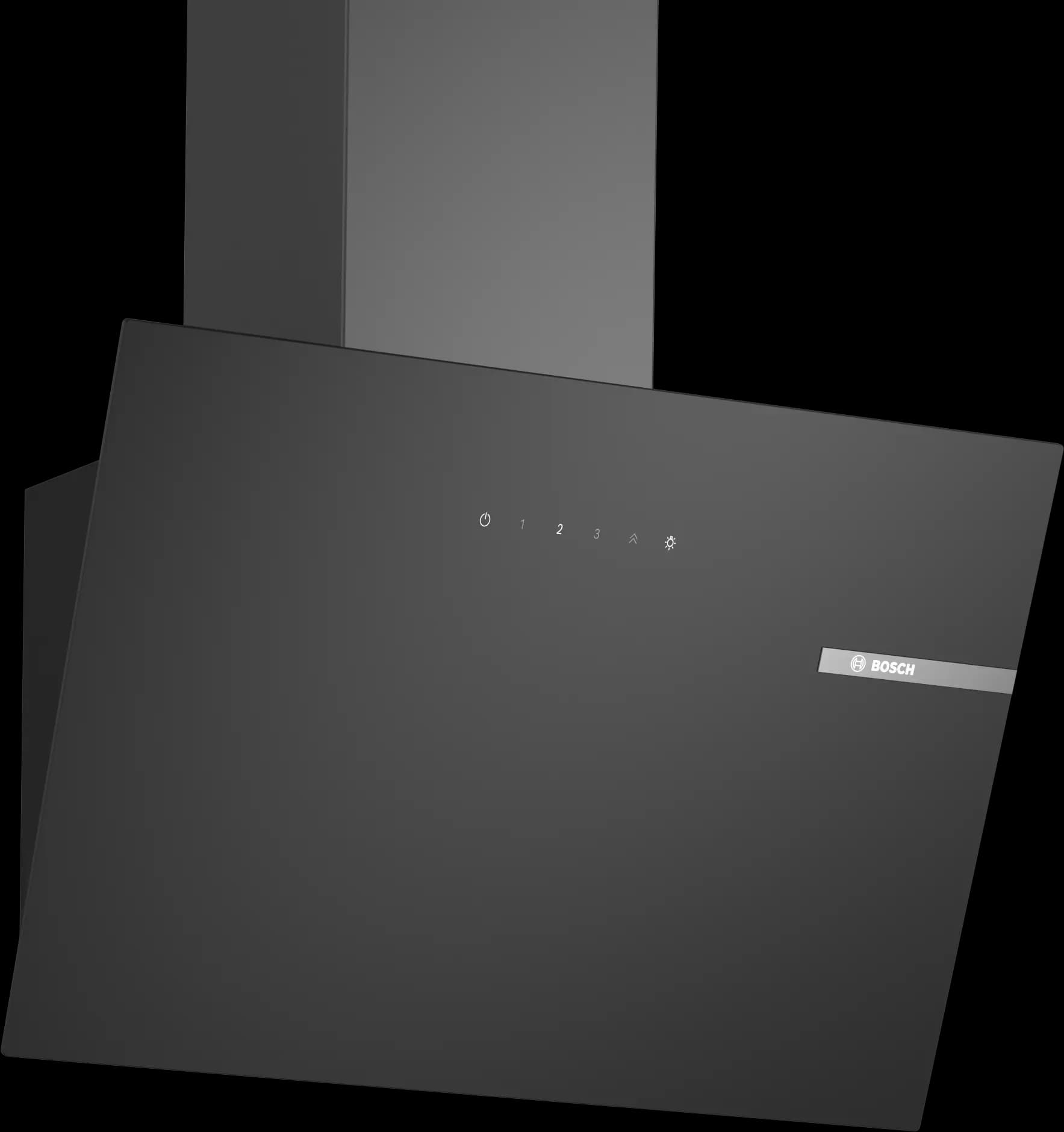 Series 2 Wall-mounted cooker hood 60 cm clear glass black printed, Black