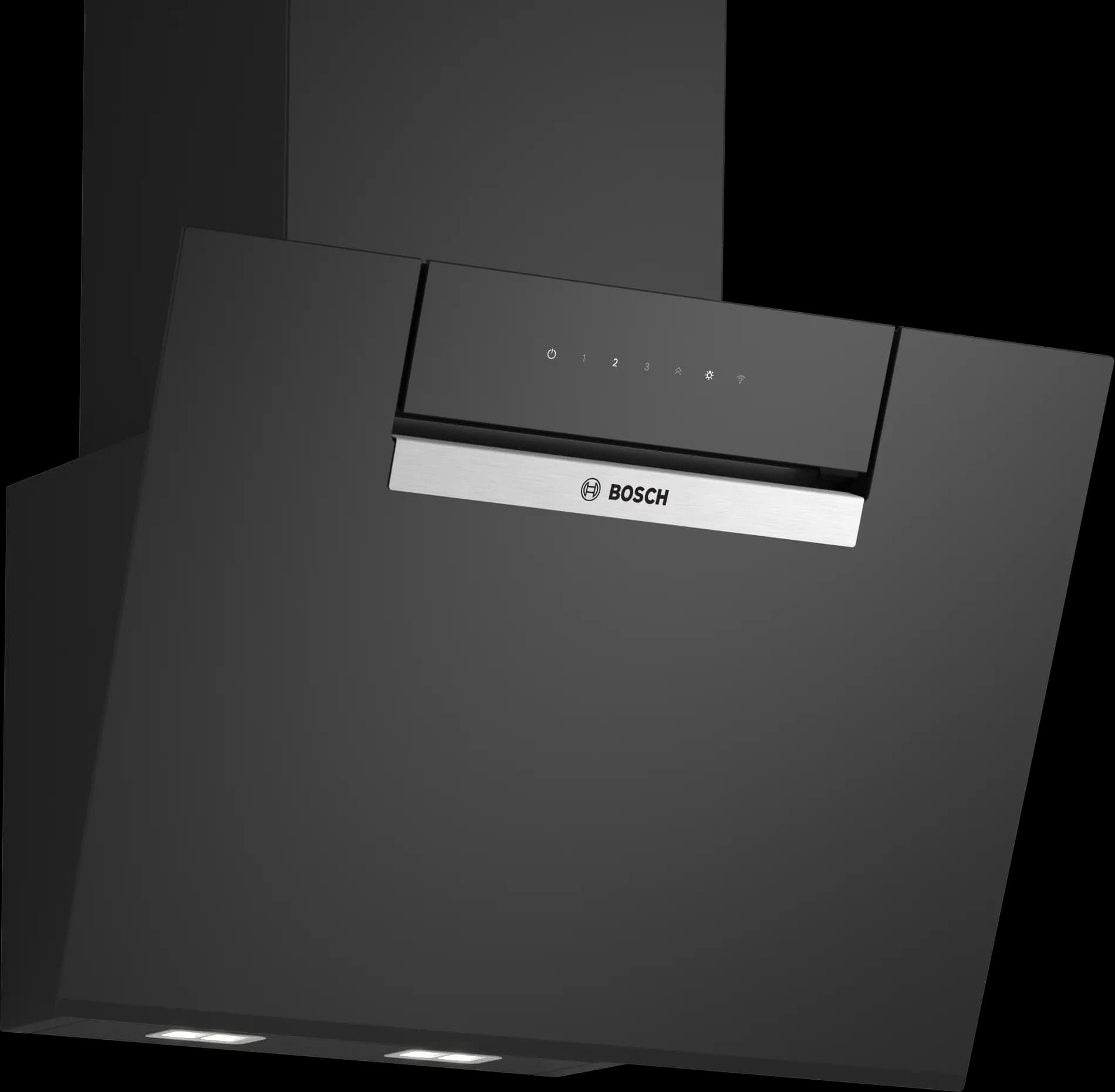 Series 4 Wall-mounted cooker hood 60 cm clear glass black printed, Black