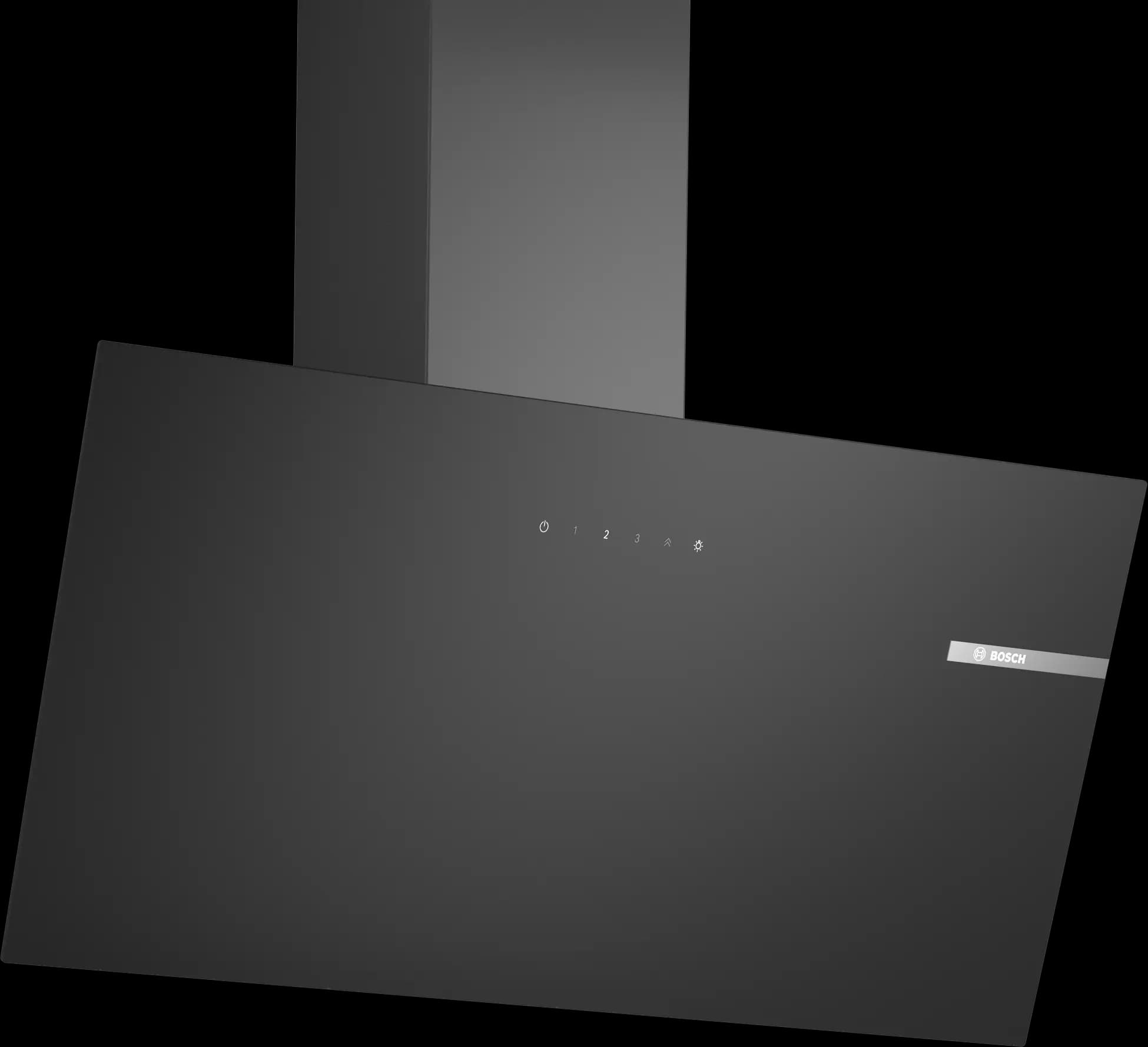 Series 2 Wall-mounted cooker hood 80 cm clear glass black printed, Black