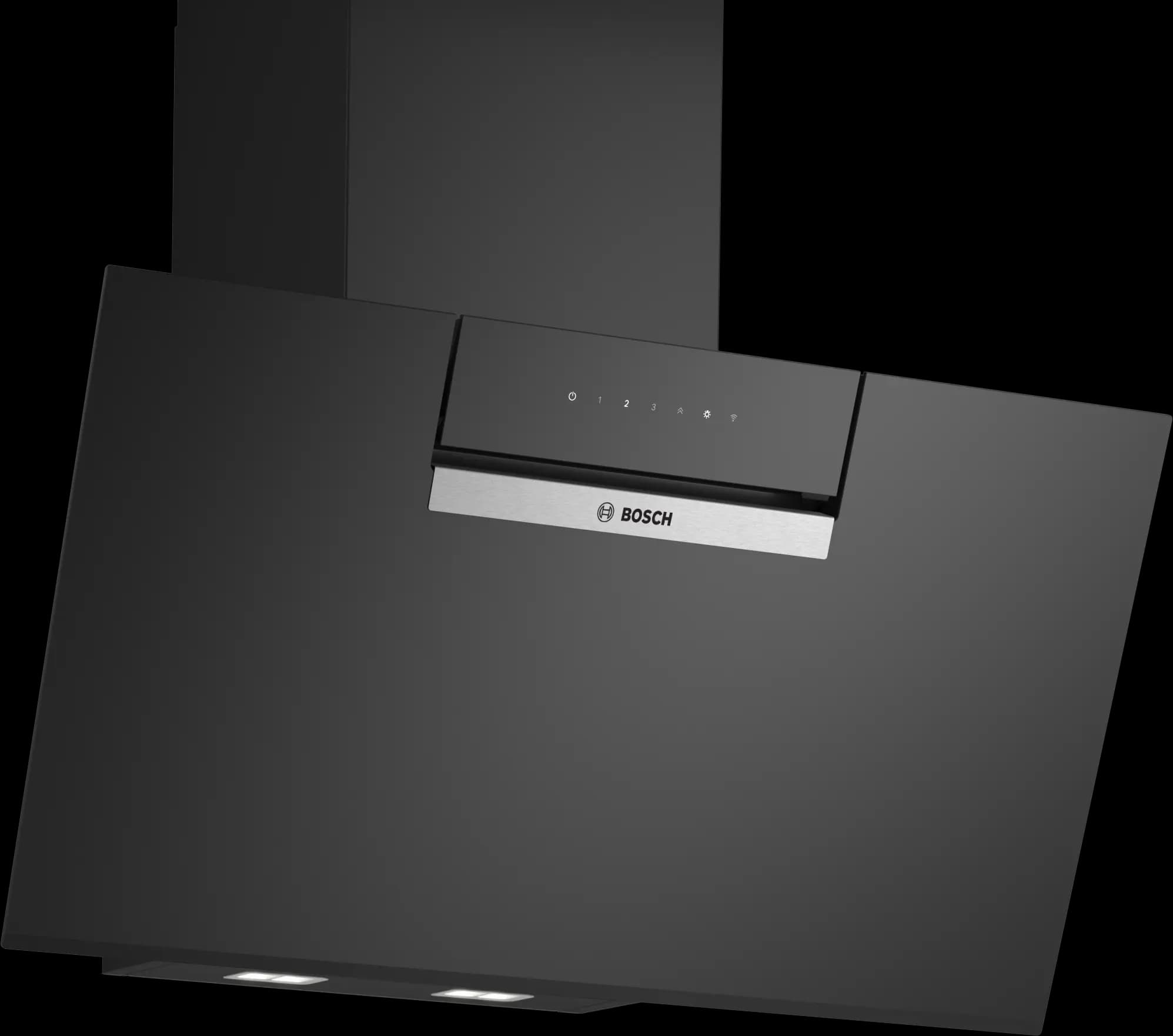 Series 4 Wall-mounted cooker hood 80 cm clear glass black printed, Black