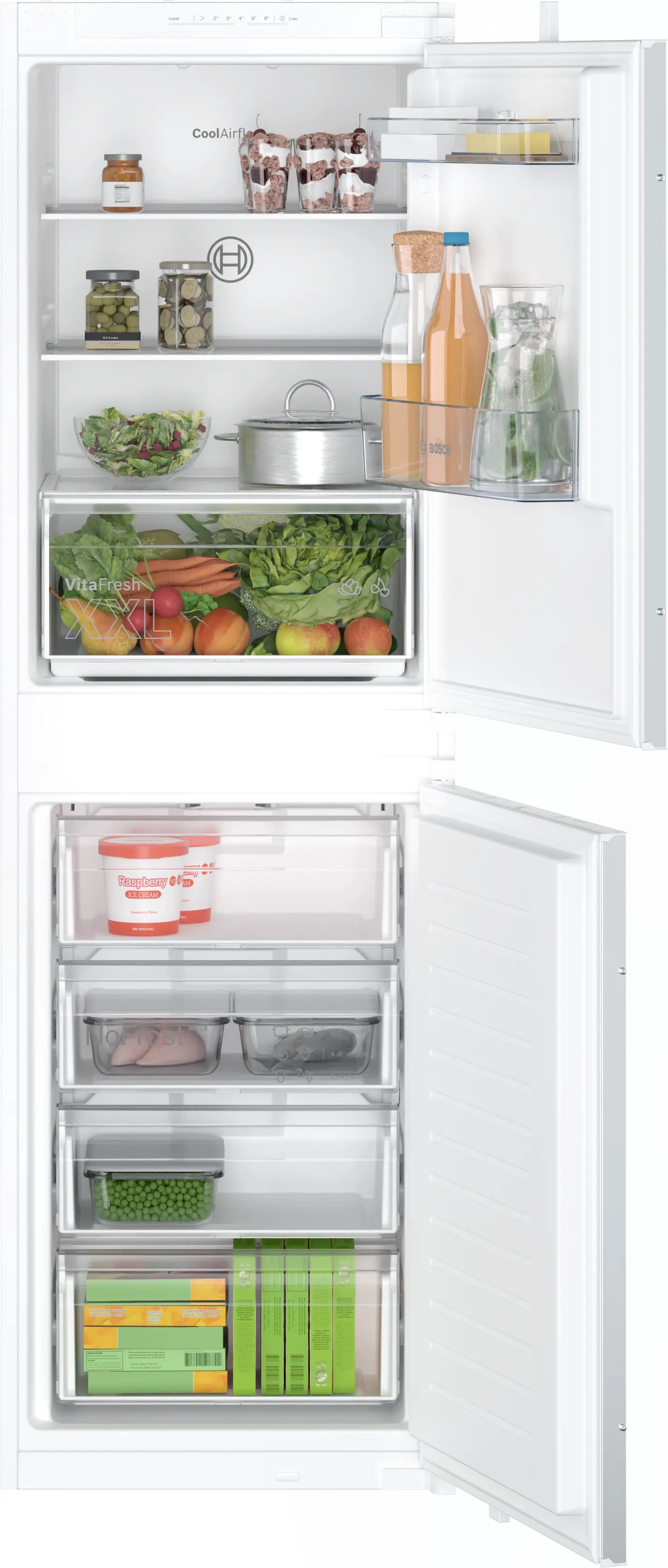 Series 2 Built-in fridge-freezer with freezer at bottom 177.2 x 54.1 cm sliding hinge