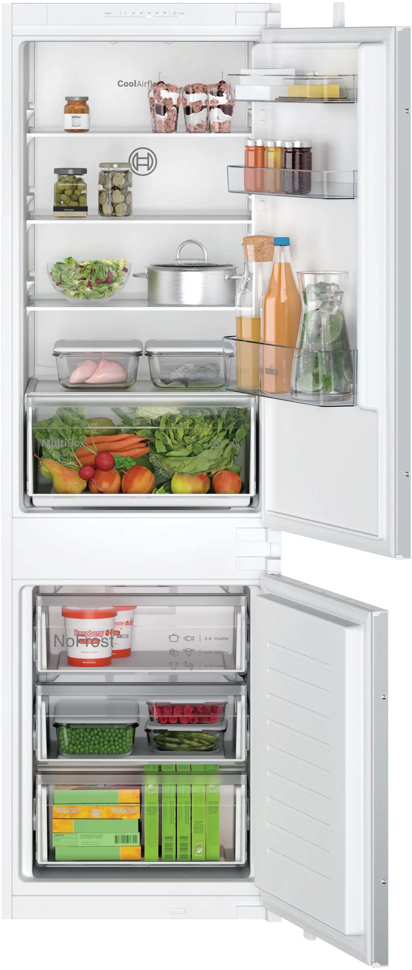 Series 2 Built-in fridge-freezer with freezer at bottom 177.2 x 54.1 cm sliding hinge