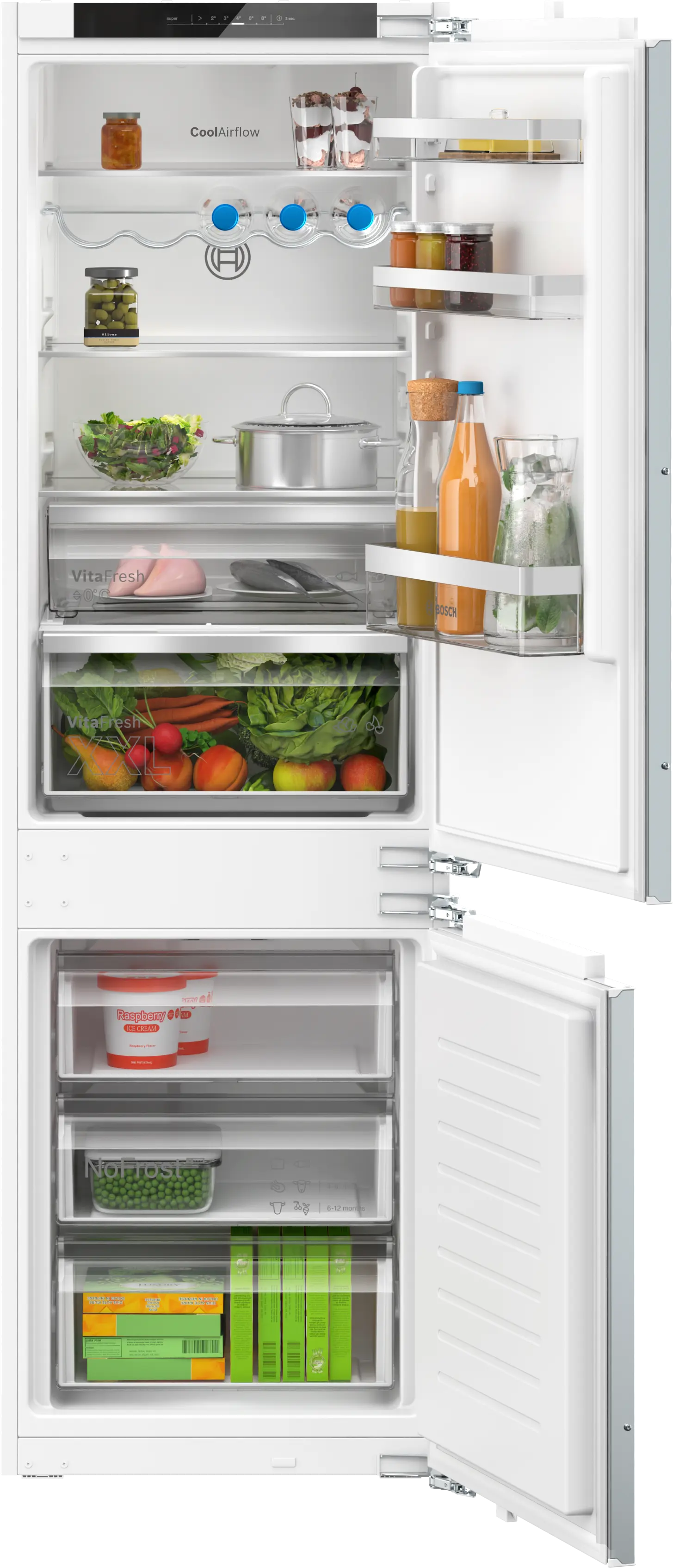Series 4 Built-in fridge-freezer with freezer at bottom 177.2 x 54.1 cm flat hinge