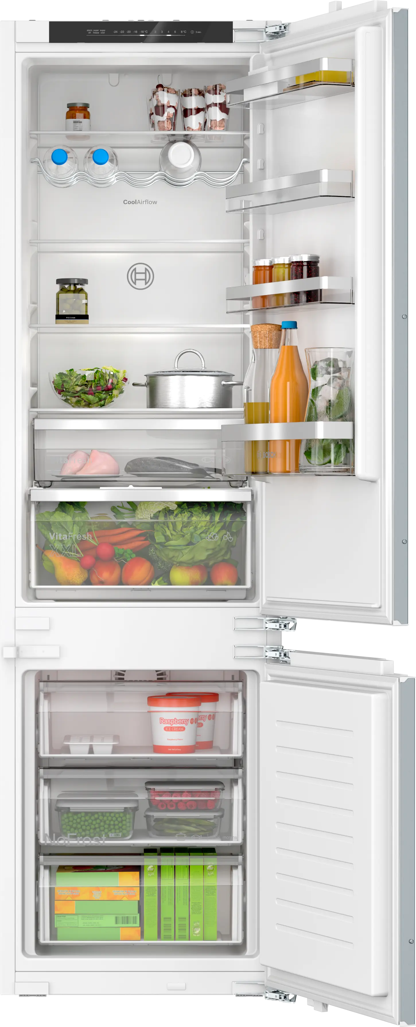 Series 4 Built-in fridge-freezer with freezer at bottom 193.5 x 55.8 cm flat hinge