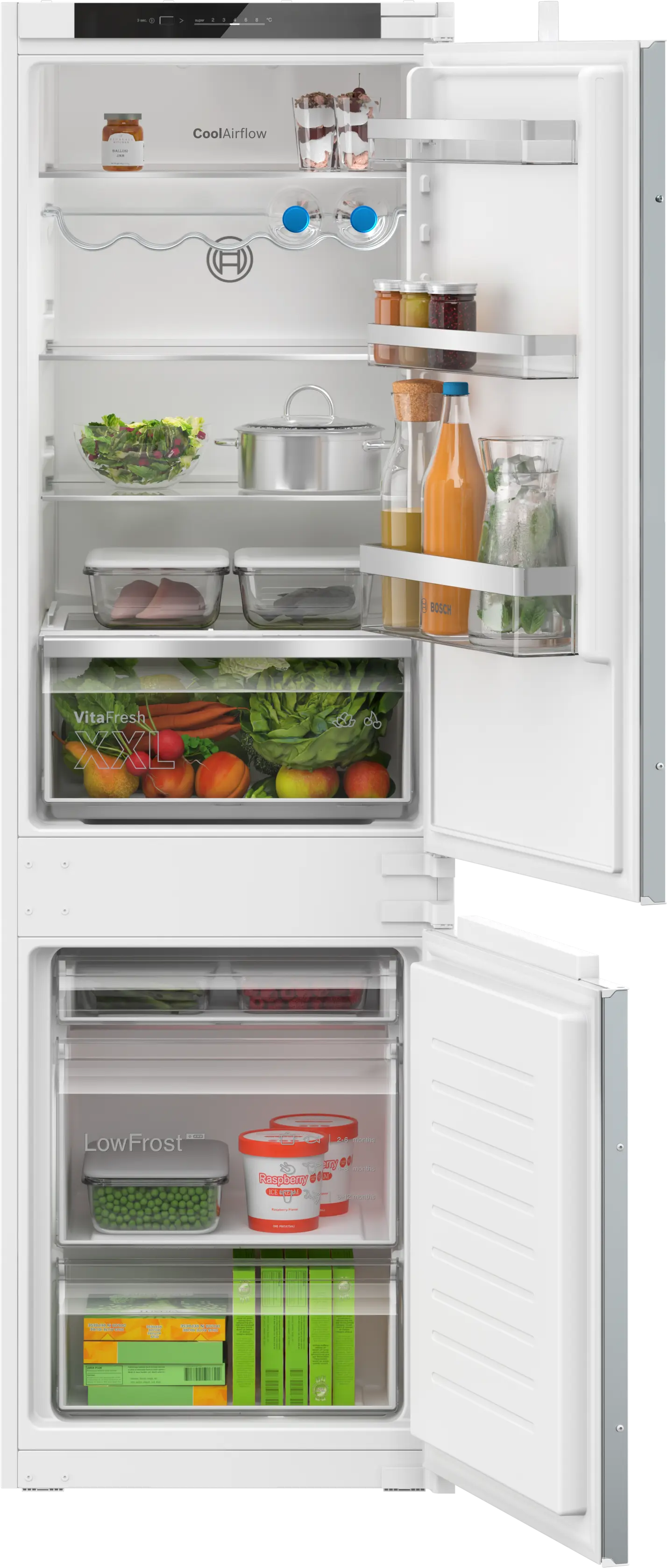 Series 4 Built-in fridge-freezer with freezer at bottom 177.2 x 54.1 cm sliding hinge