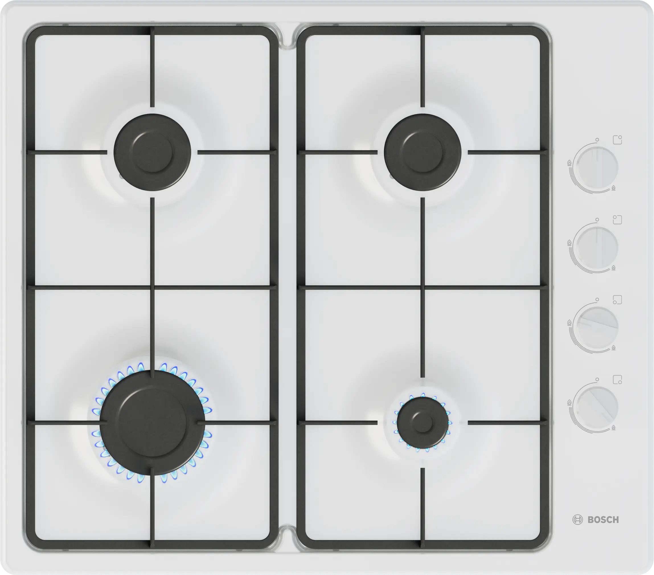 Series 2 Gas hob 60 cm Enamel, White