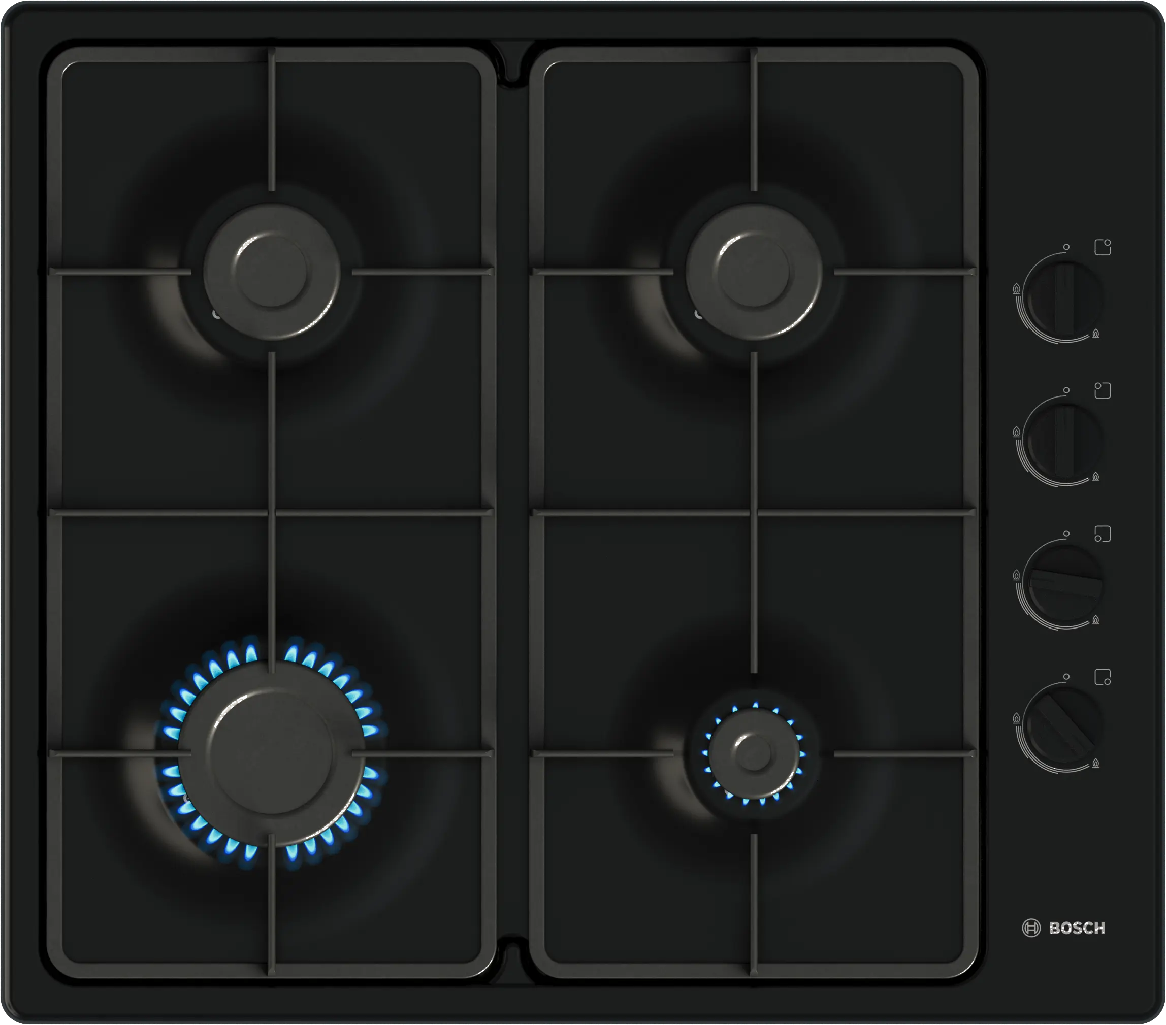 Series 2 Gas hob 60 cm Enamel, Black