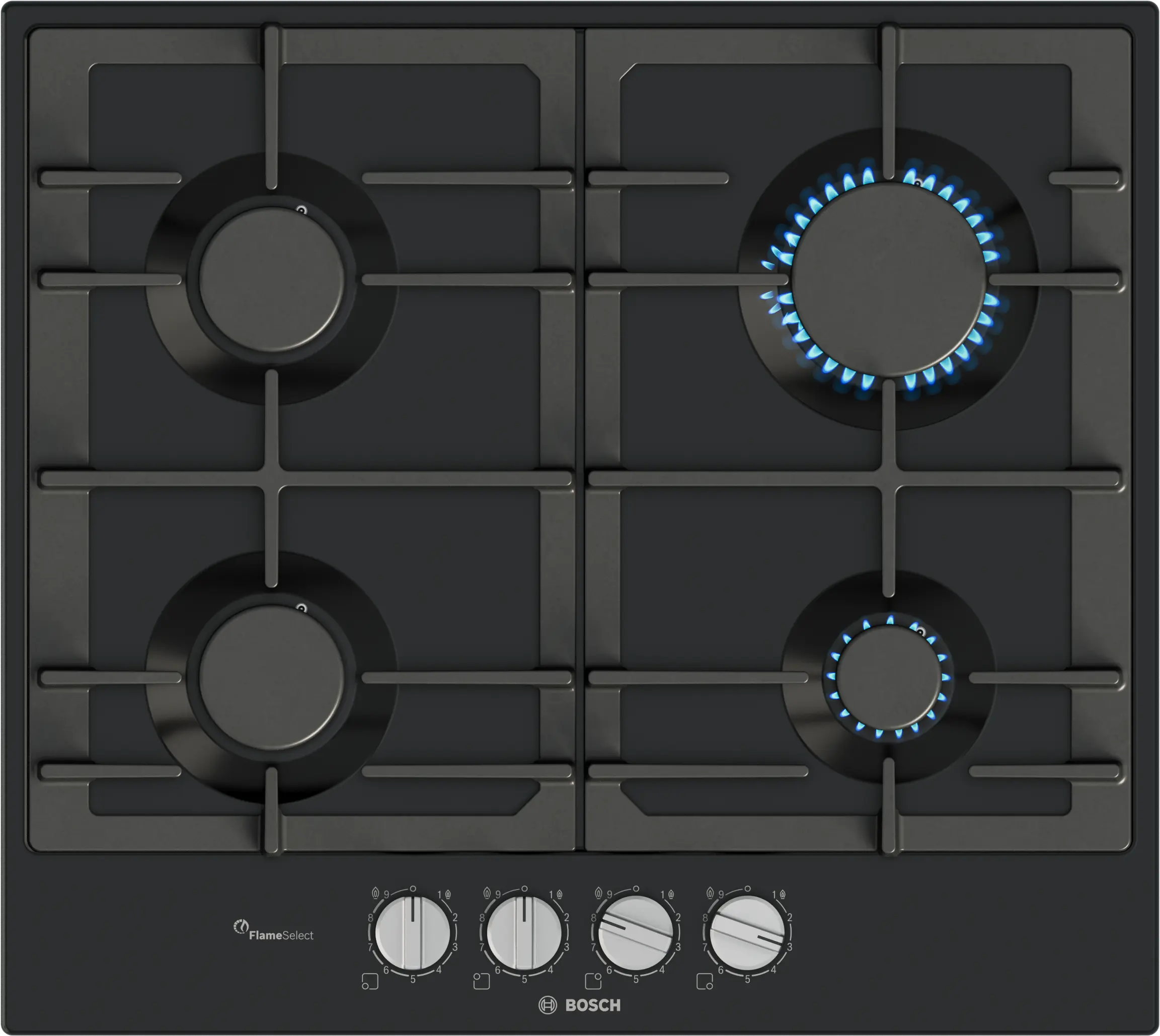 Series 6 Gas hob 60 cm Enamel, Black