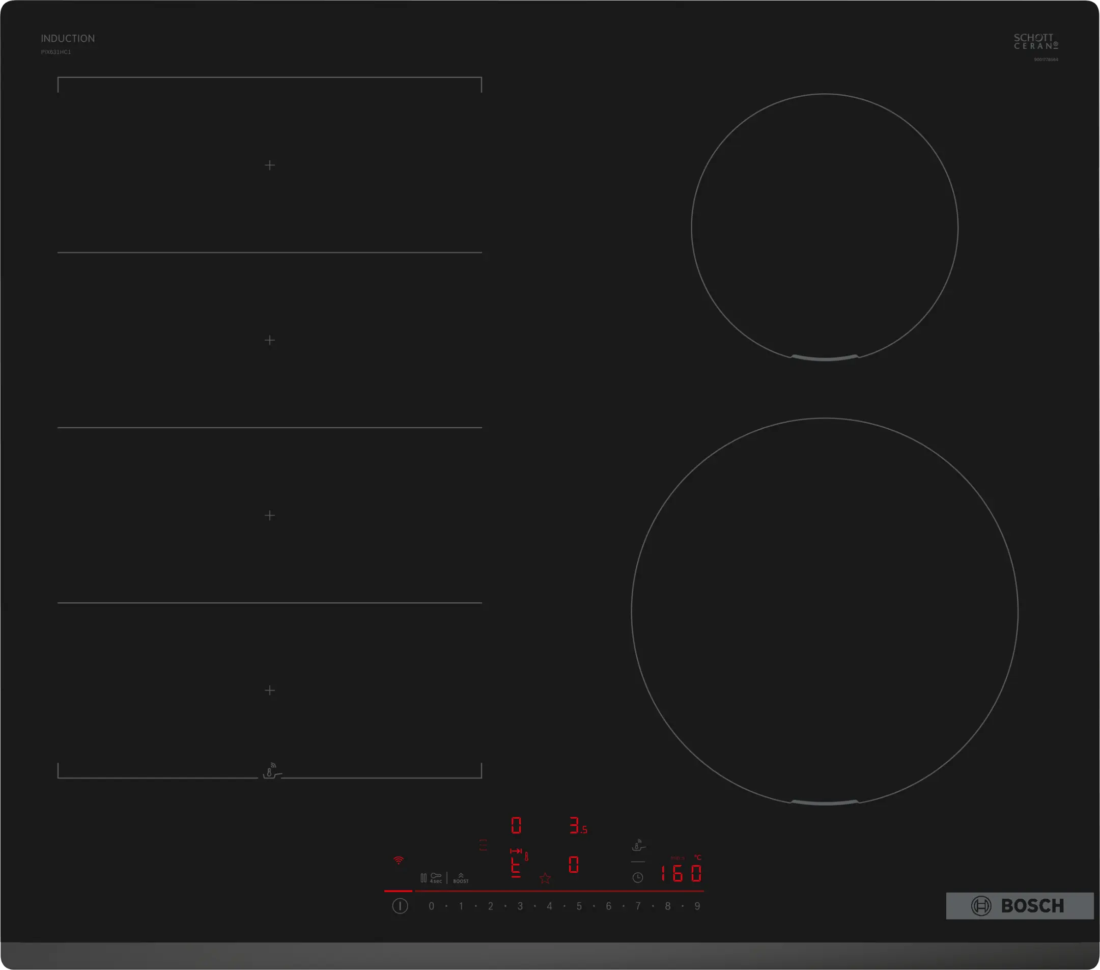 Series 6 Induction hob 60 cm surface mount without frame