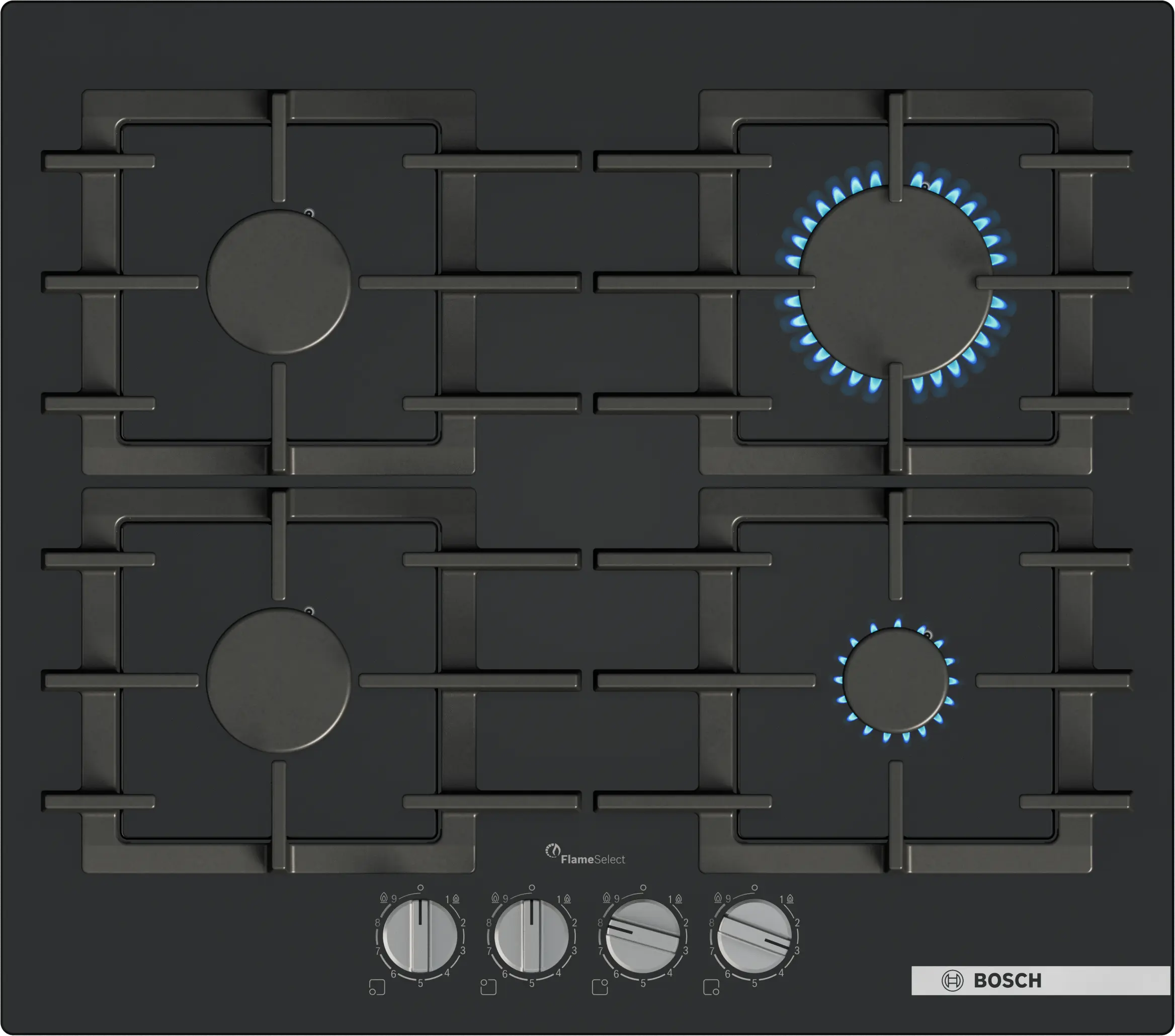 Series 6 Gas hob 60 cm Tempered glass, Black
