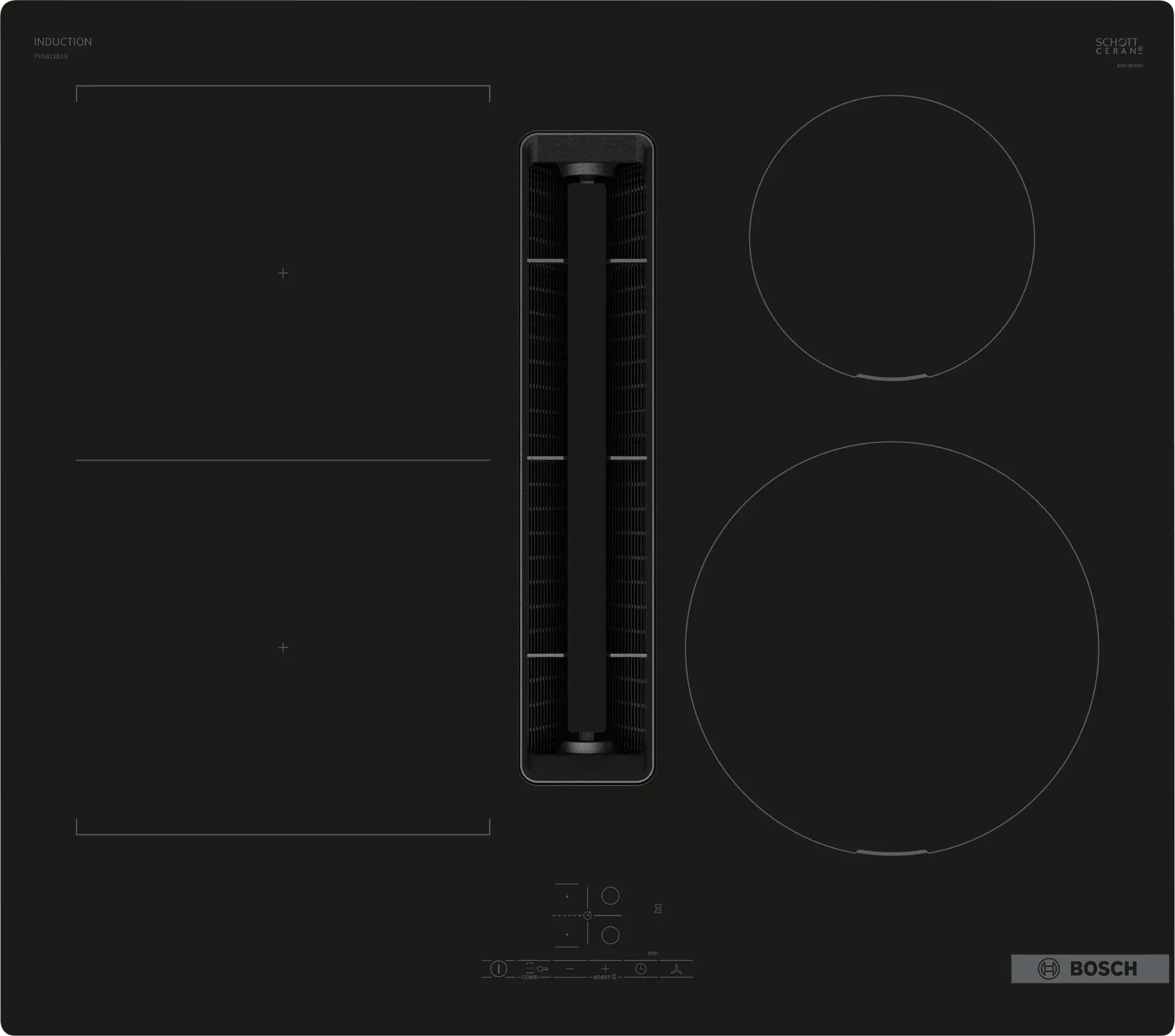 Series 4 Induction hob with integrated ventilation system 60 cm surface mount without frame