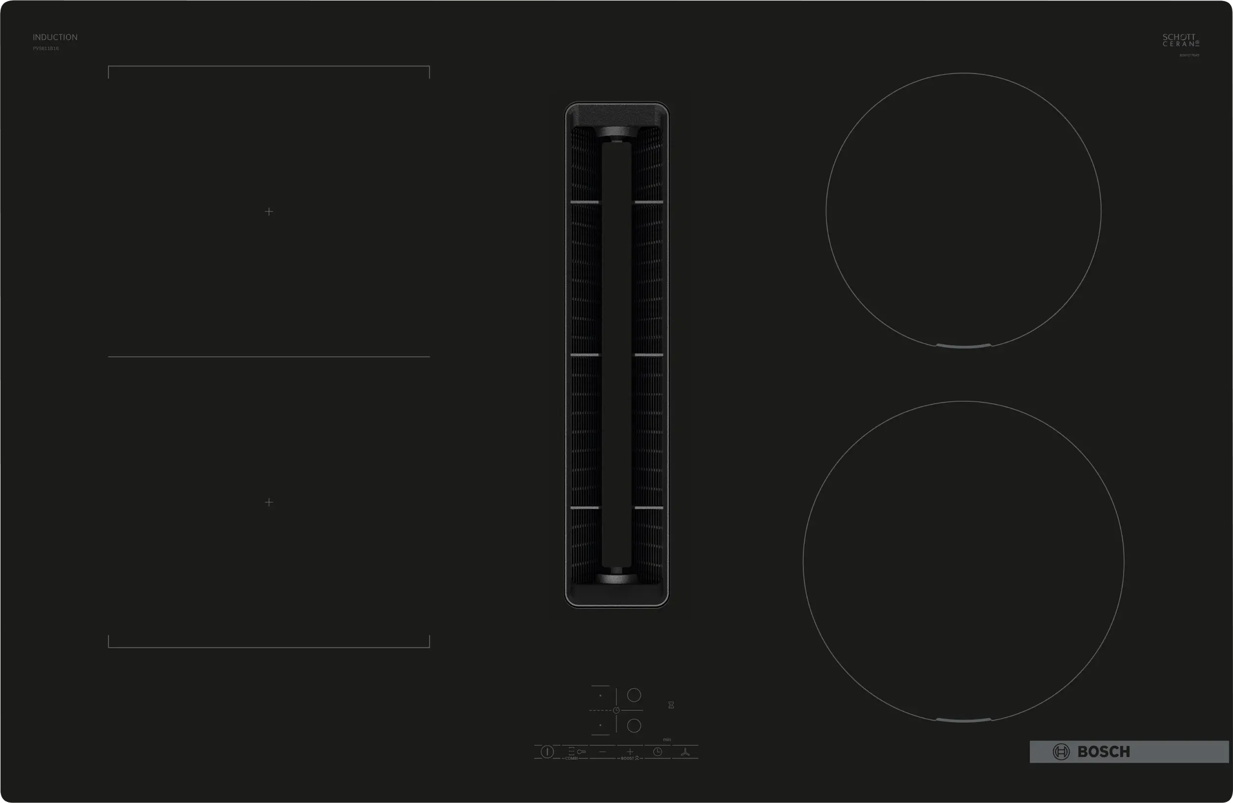 Series 4 Induction hob with integrated ventilation system 80 cm surface mount without frame