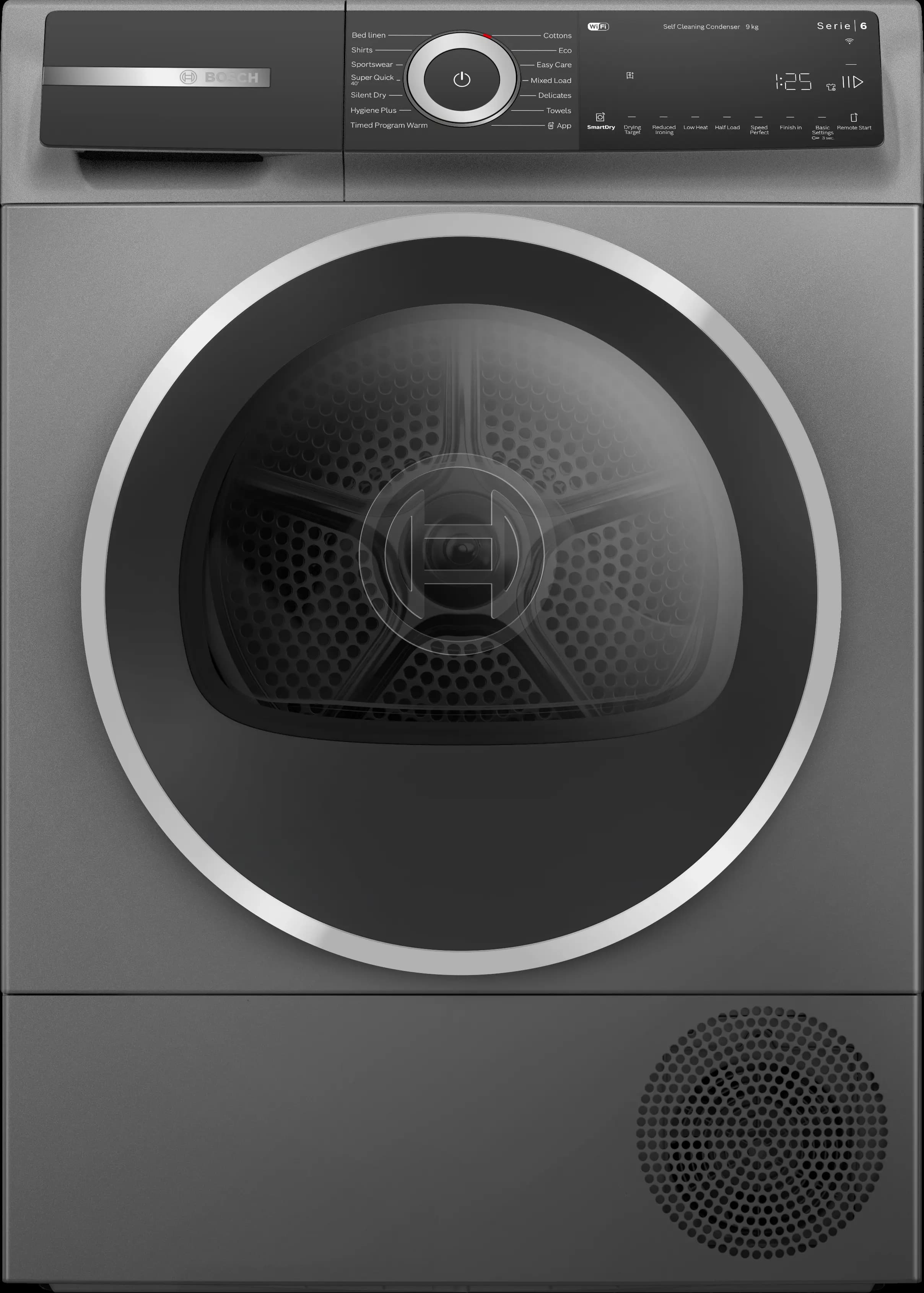 Series 6 Heat pump tumble dryer 9 kg Cast iron grey