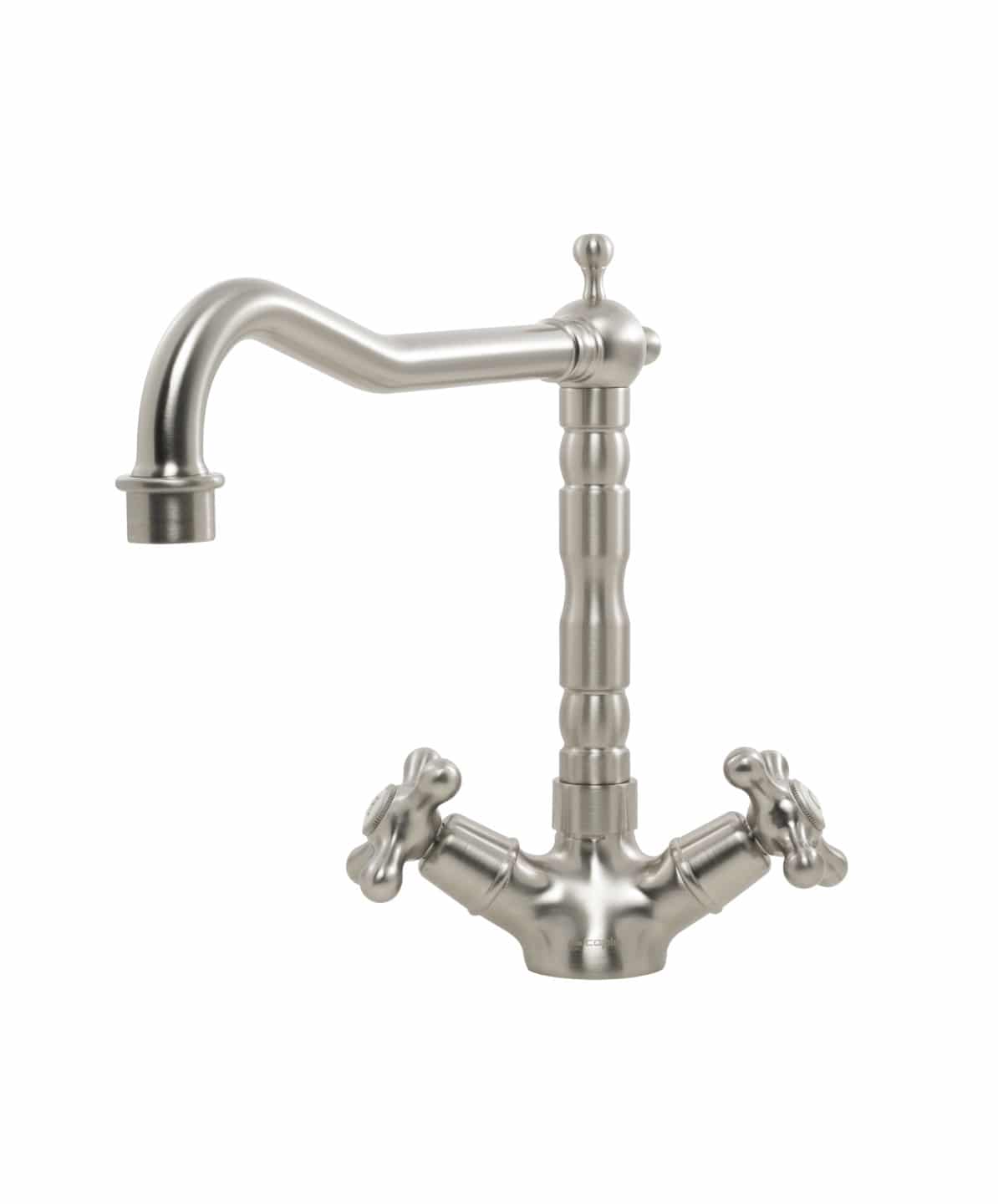 Antique Traditional Dual Lever Tap Brushed Nickel