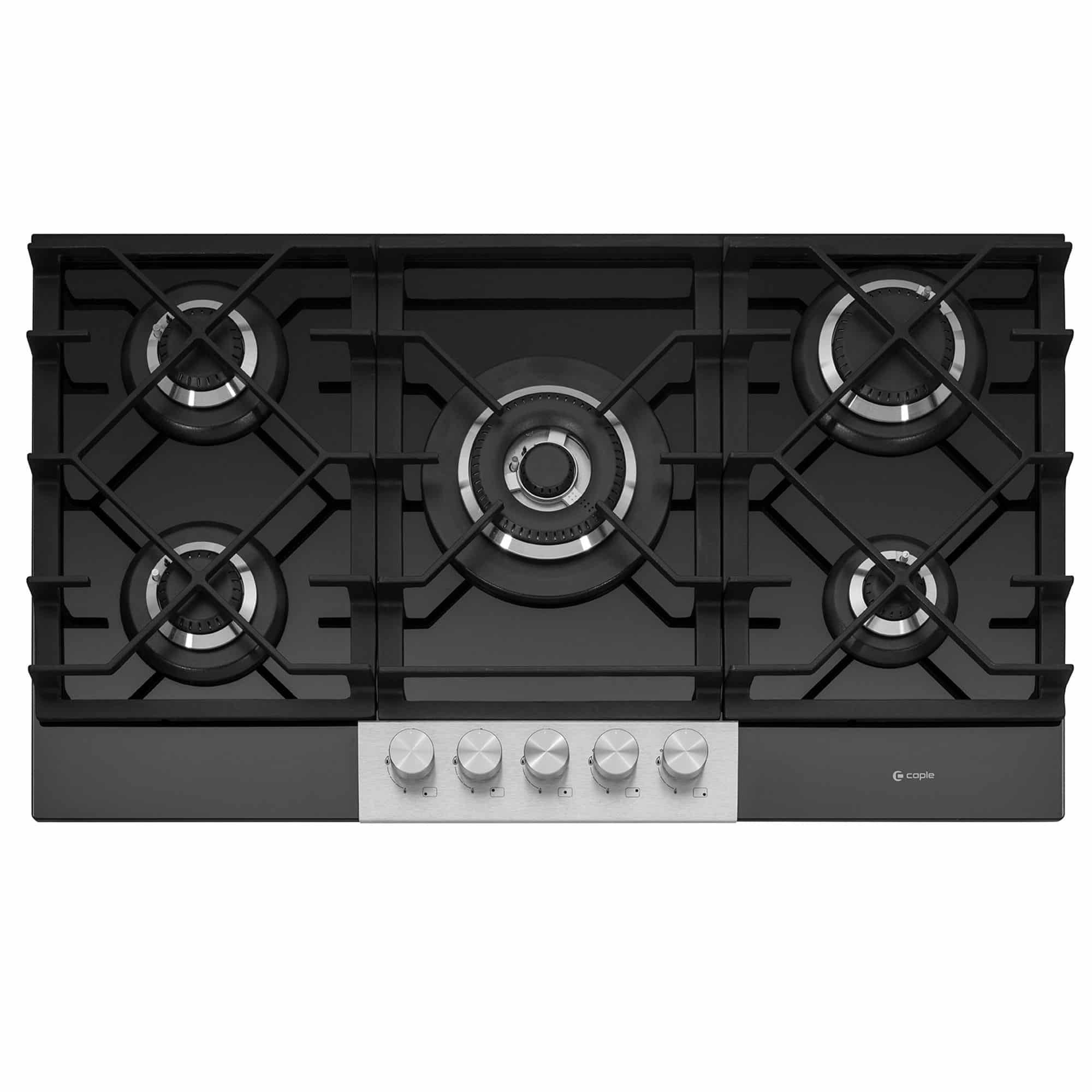 88 cm Gas On Glass Hob 5 Burner Black