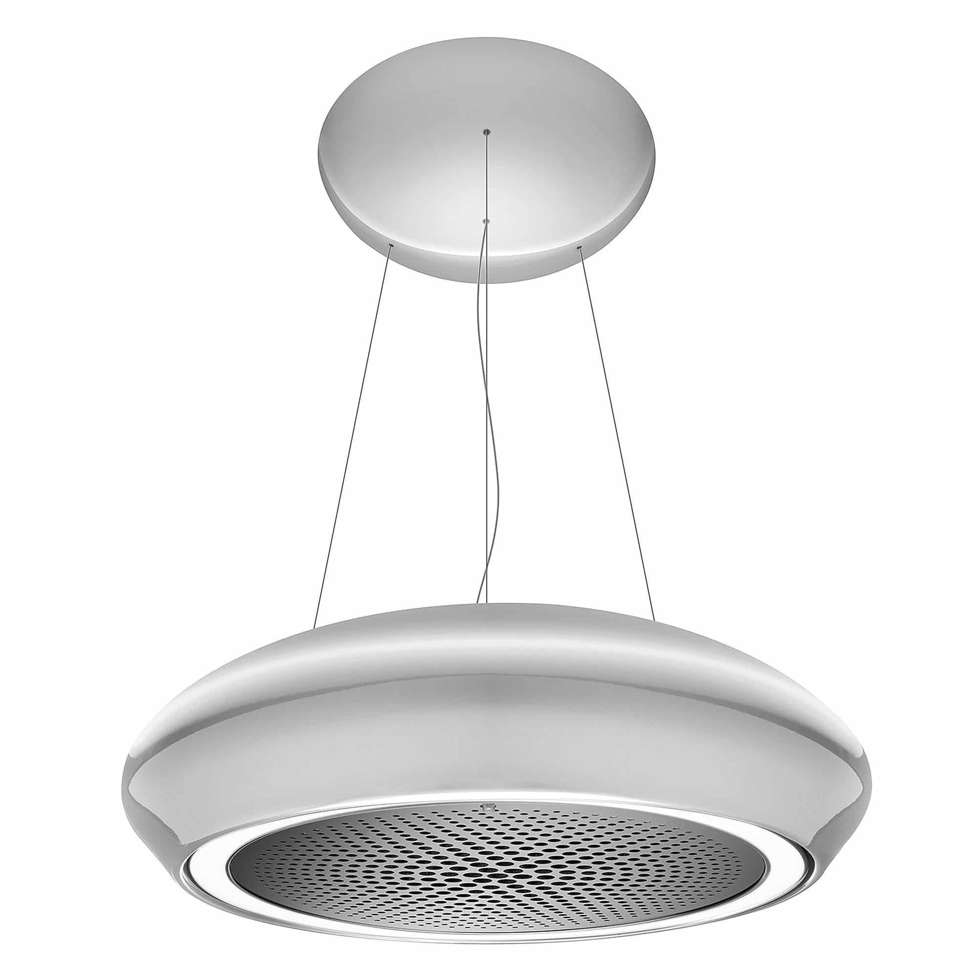 69cm Ceramica Island Cooker Hood Silver