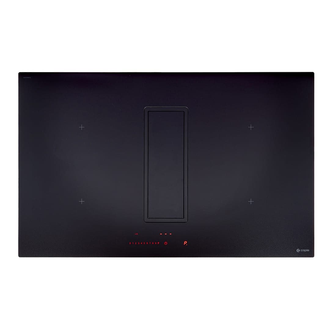 83cm Matt Black Induction Hob with Downdraft Extractor