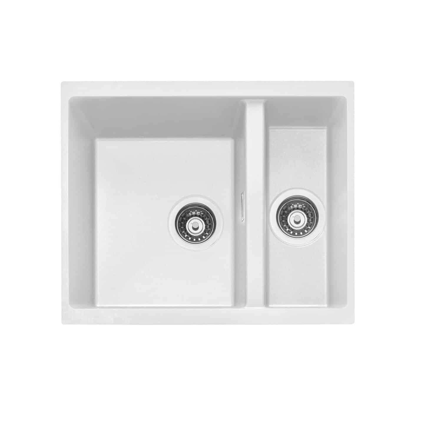 Leesti 151 Inset or Undermount Granite Sink Chalk White