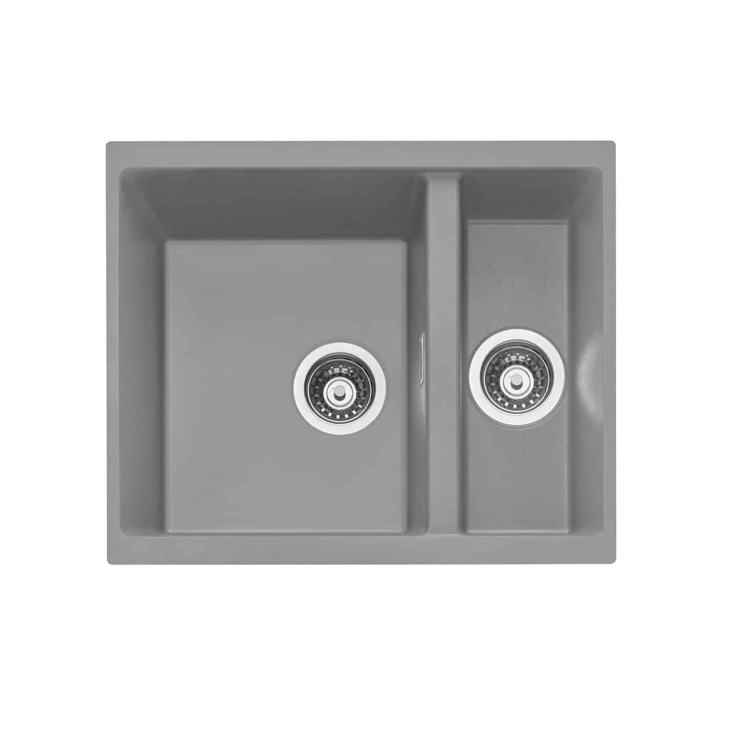 Leesti 151 Inset or Undermount Granite Sink Pebbly Grey