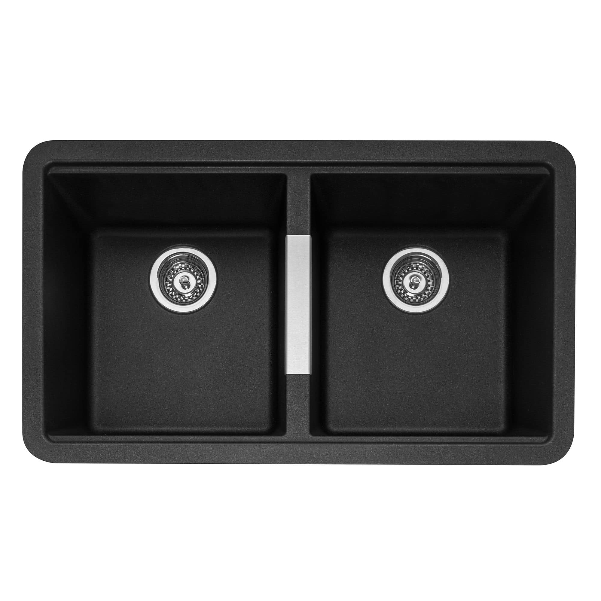 Leesti 200 Double Bowl Undermount Granite Sink Anthracite