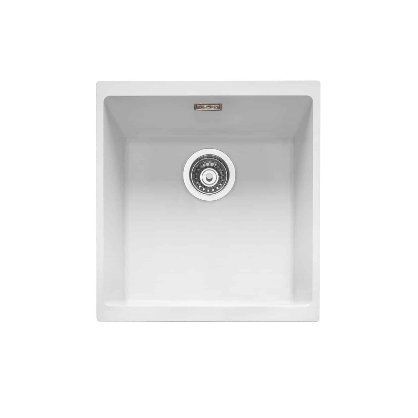 Leesti 400 Inset or Undermount Granite Sink Chalk White