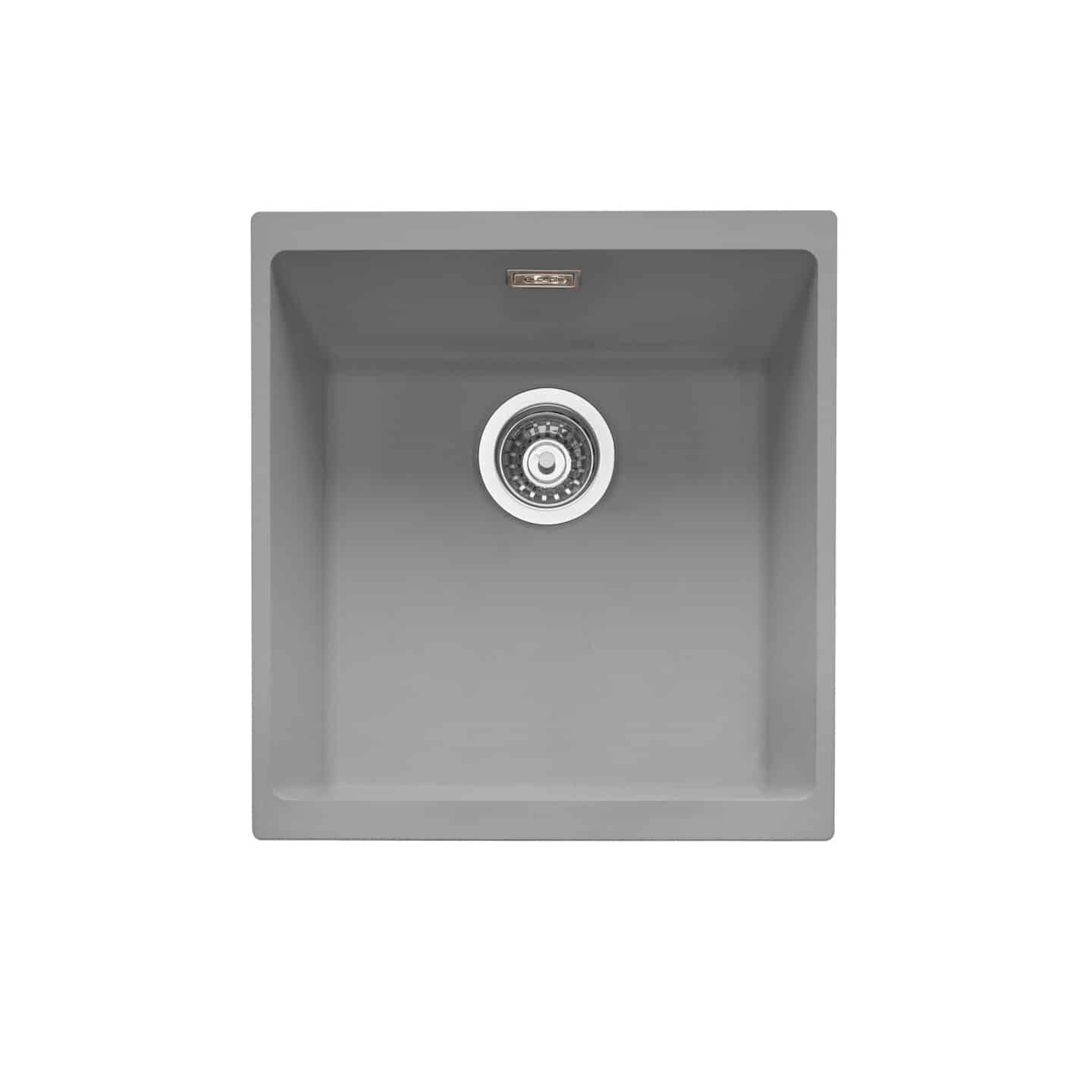 Leesti 400 Inset or Undermount Granite Sink Pebble Grey
