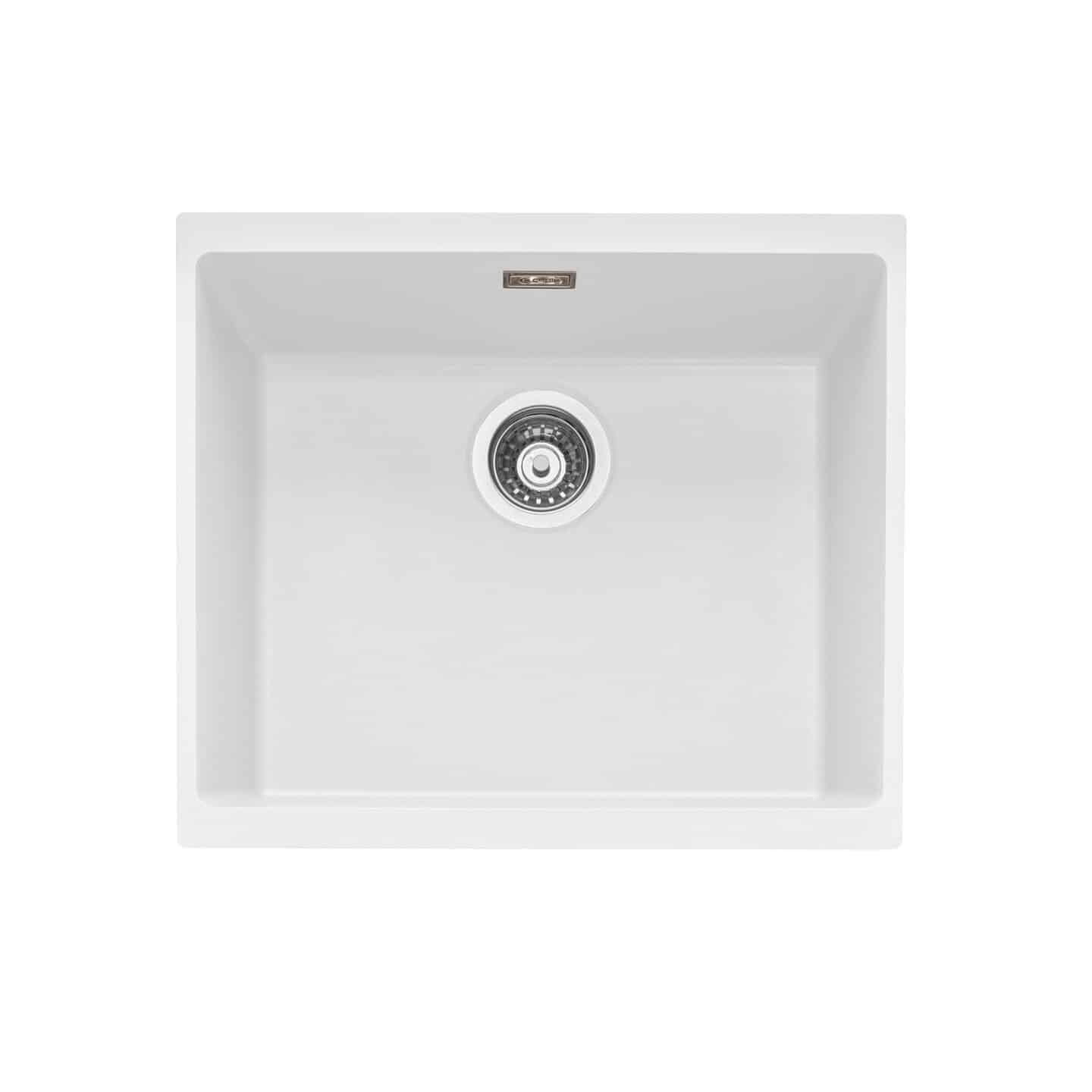 Leesti 500 Inset or Undermount Granite Sink Chalk White
