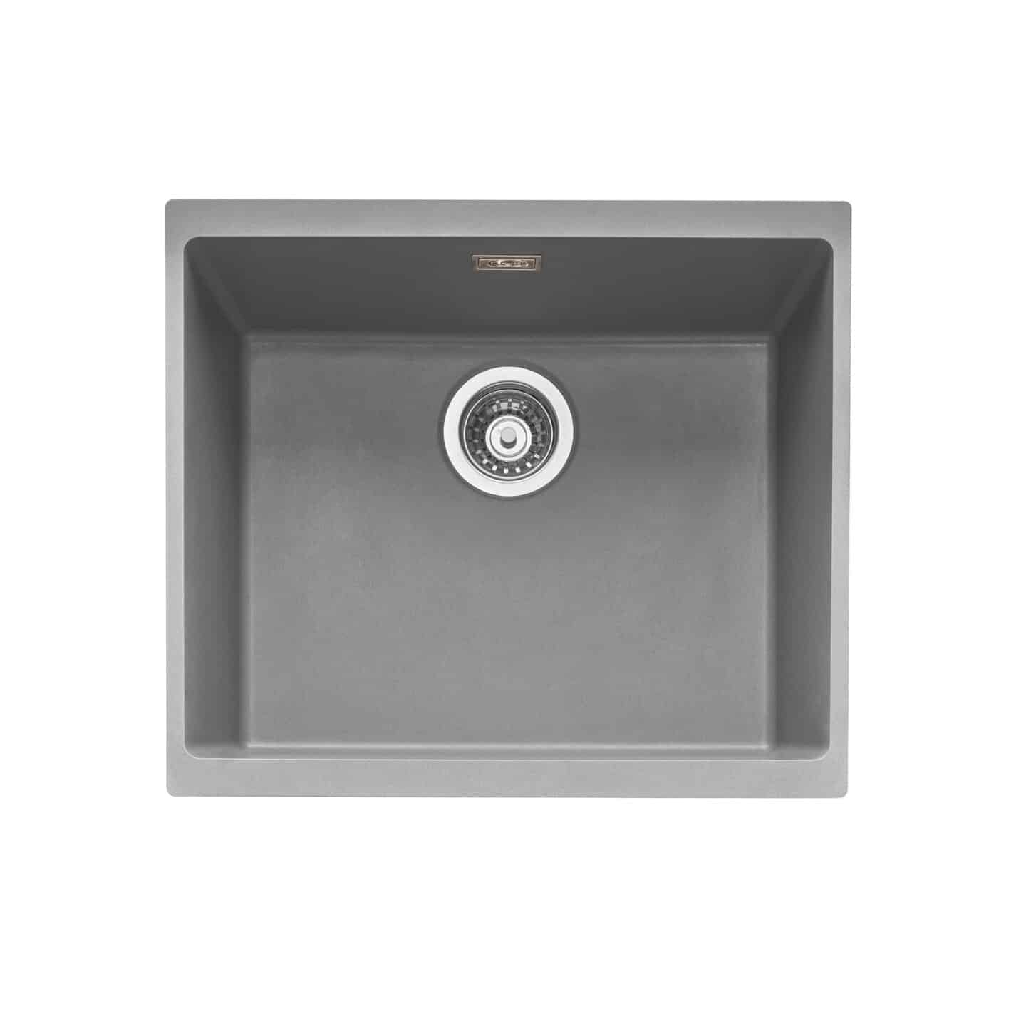 Leesti 500 Inset or Undermount Granite Sink Pebble Grey
