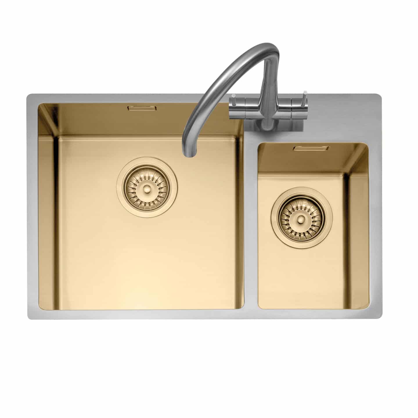 Mode 175 Stainless Steel & Gold Sink