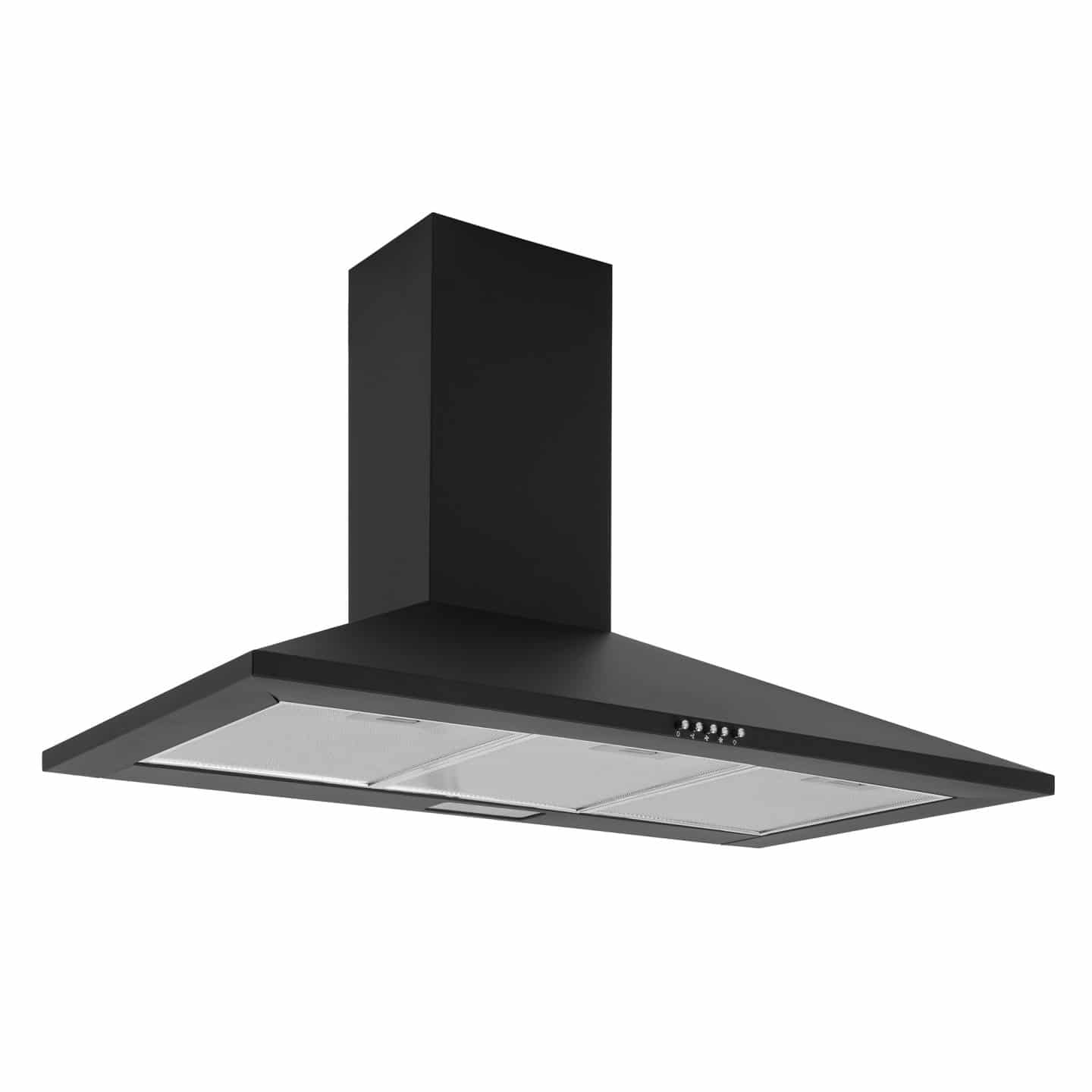 90cm Wall Chimney Hood Black