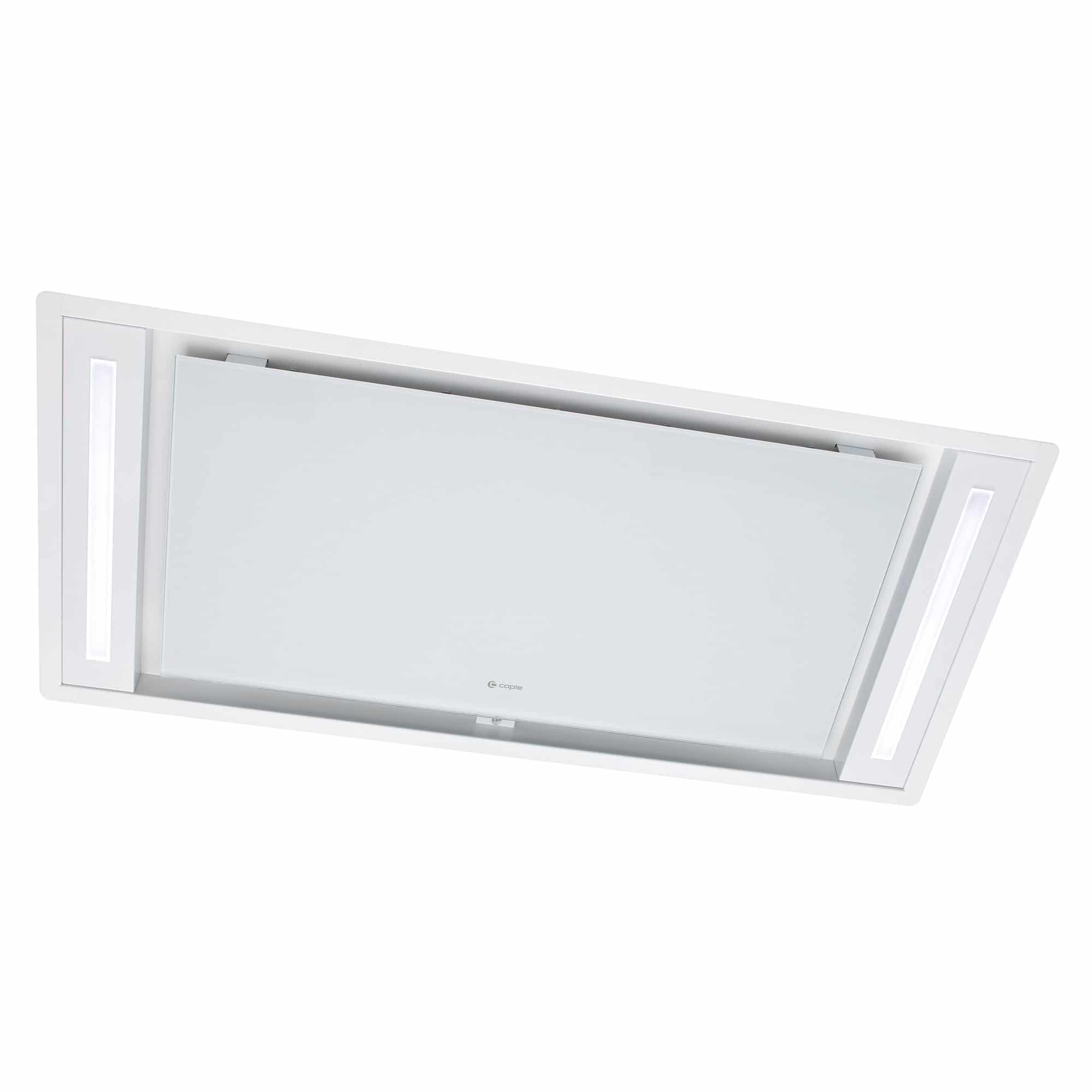 90cm Plasma Ceiling Cooker Hood White Glass