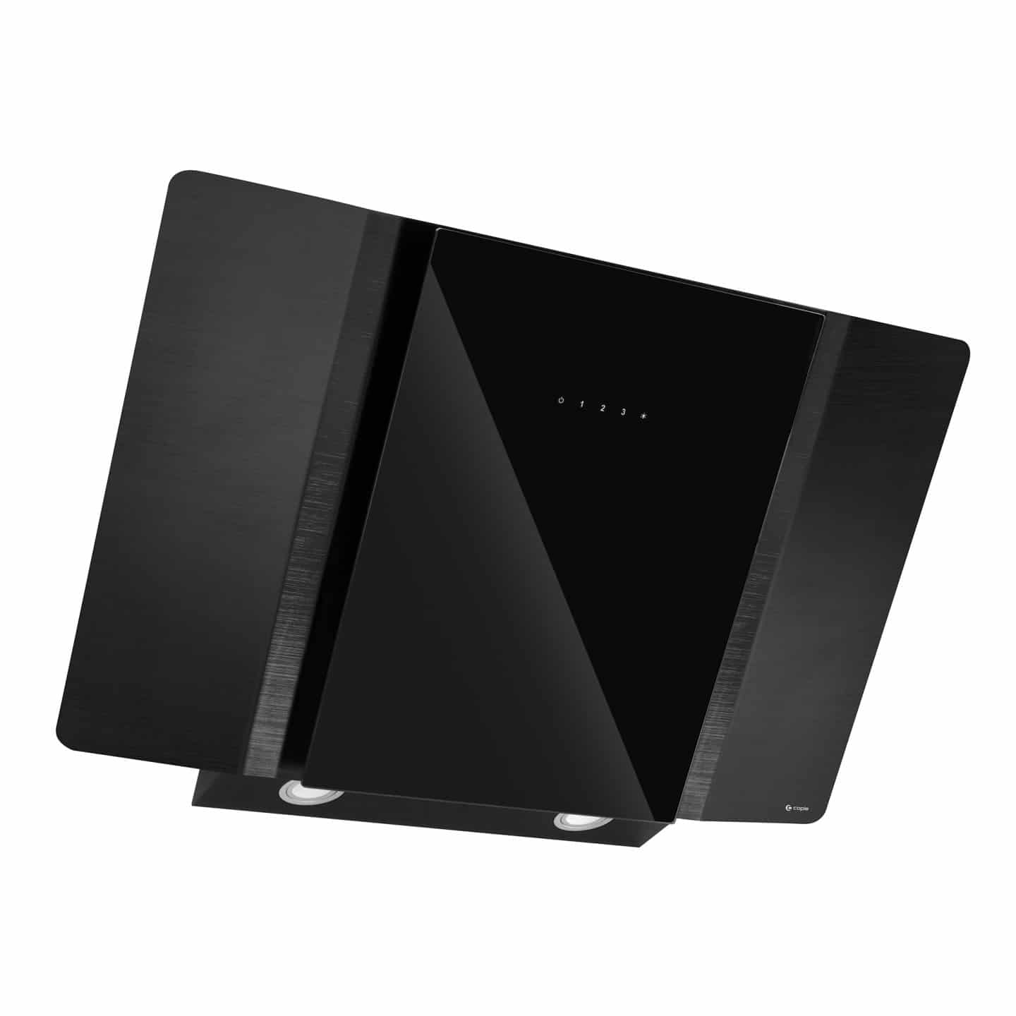 90cm Wall Chimney Plasma Hood Black Glass