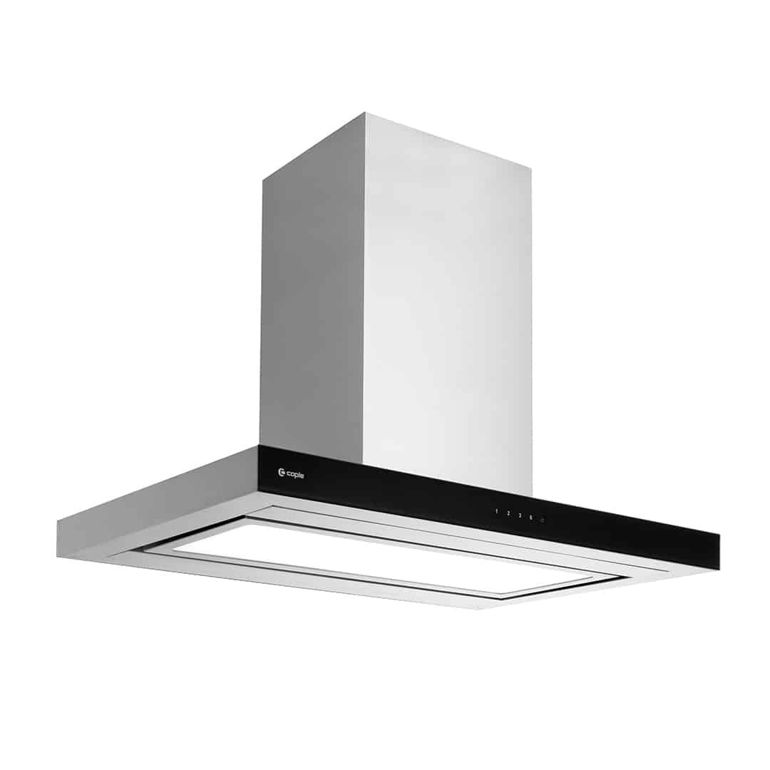 90cm Island Plasma Cooker Hood Stainless Steel & Black