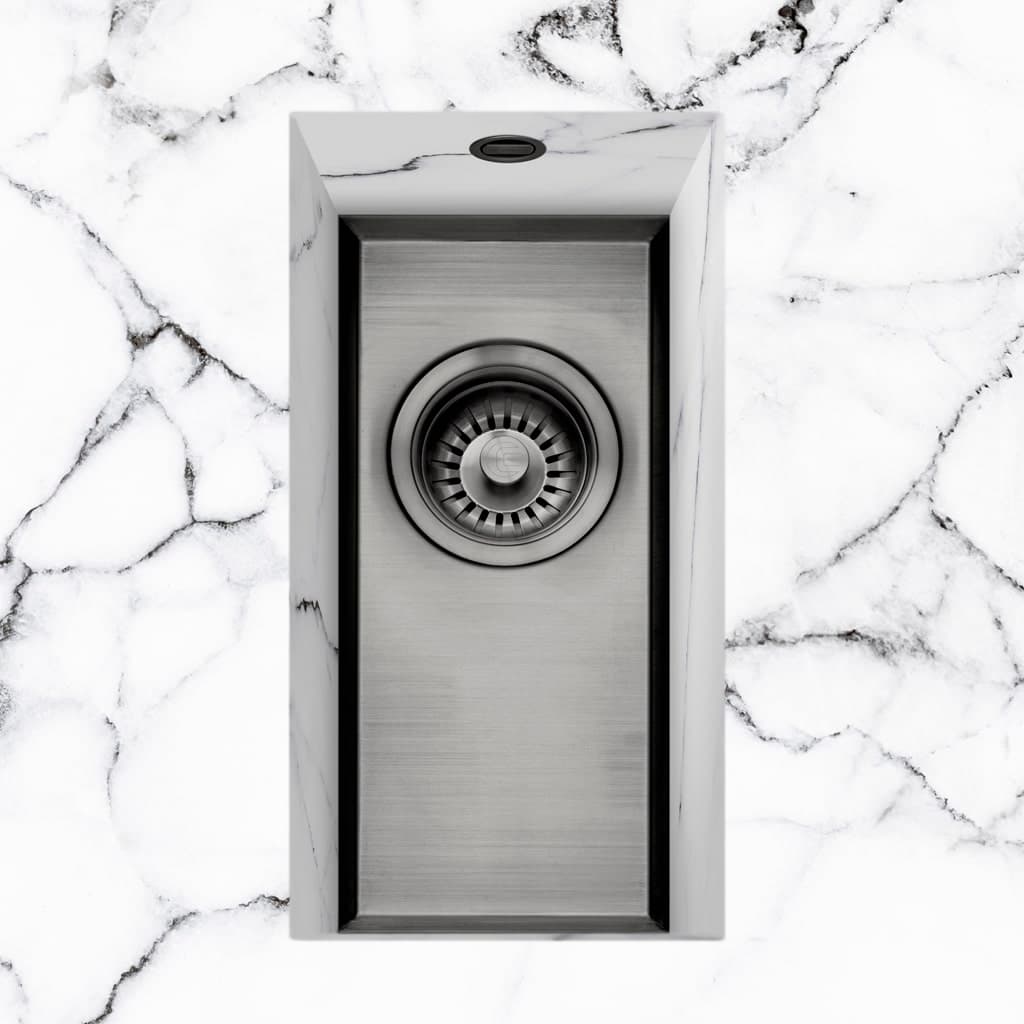 Saso 22 Worktop Sink with 26mm Ledge Gunmetal