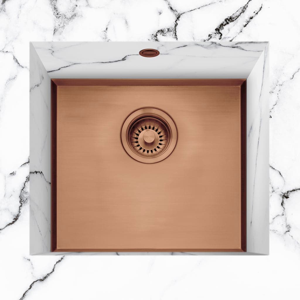 Saso 45 Worktop Sink with 16mm Ledge Copper