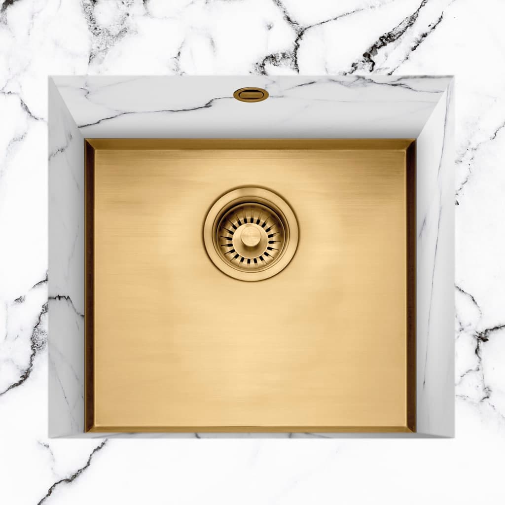 Saso 45 Worktop Sink with 16mm Ledge Gold