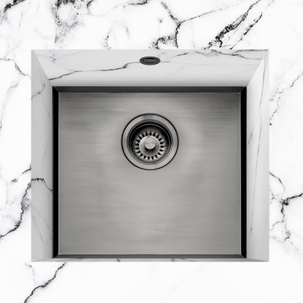 Saso 45 Worktop Sink with 16mm Ledge Gunmetal