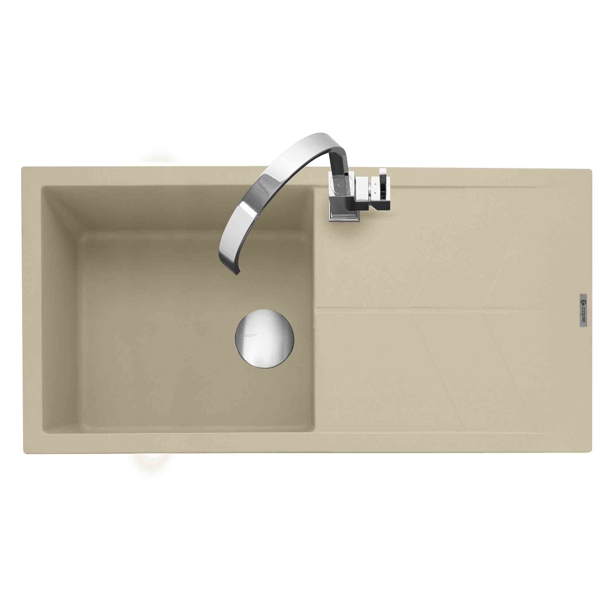 Sotera 100 Inset Granite Sink with Drainer Desert Sand