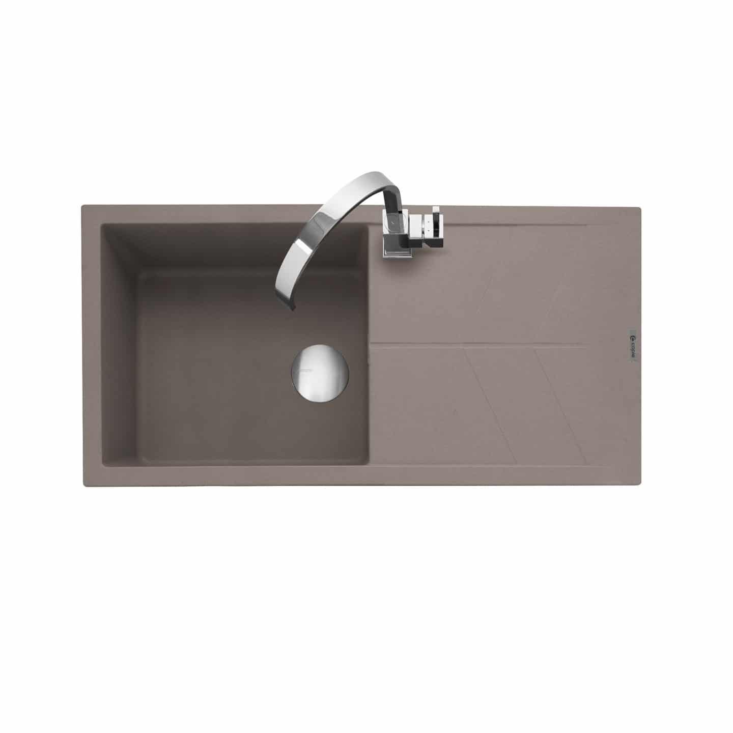 Sotera 100 Inset Granite Sink with Drainer Mink