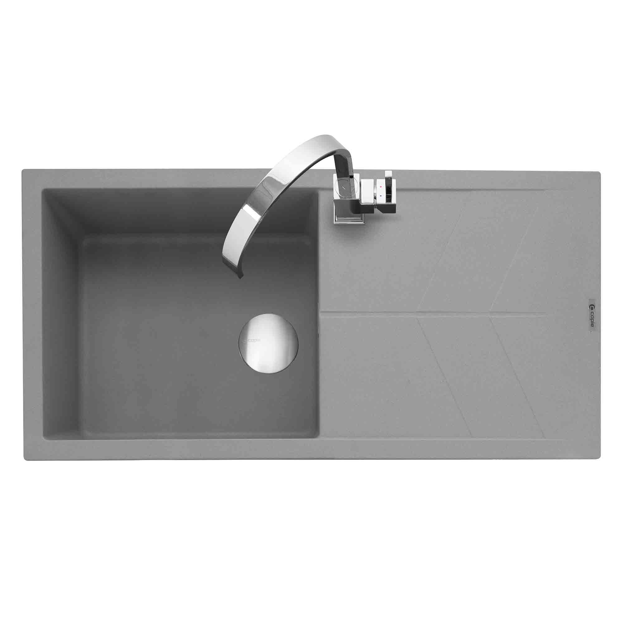 Sotera 100 Inset Granite Sink with Drainer Pebble Grey