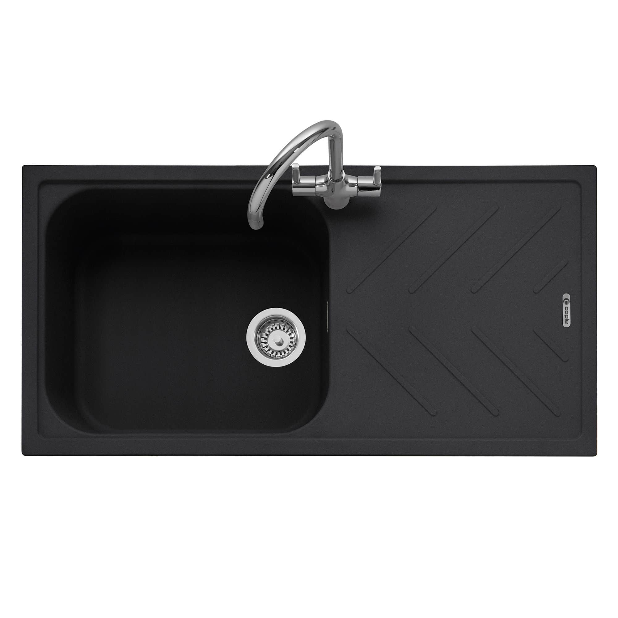 Veis 100 Inset Granite Sink with Drainer Anthracite
