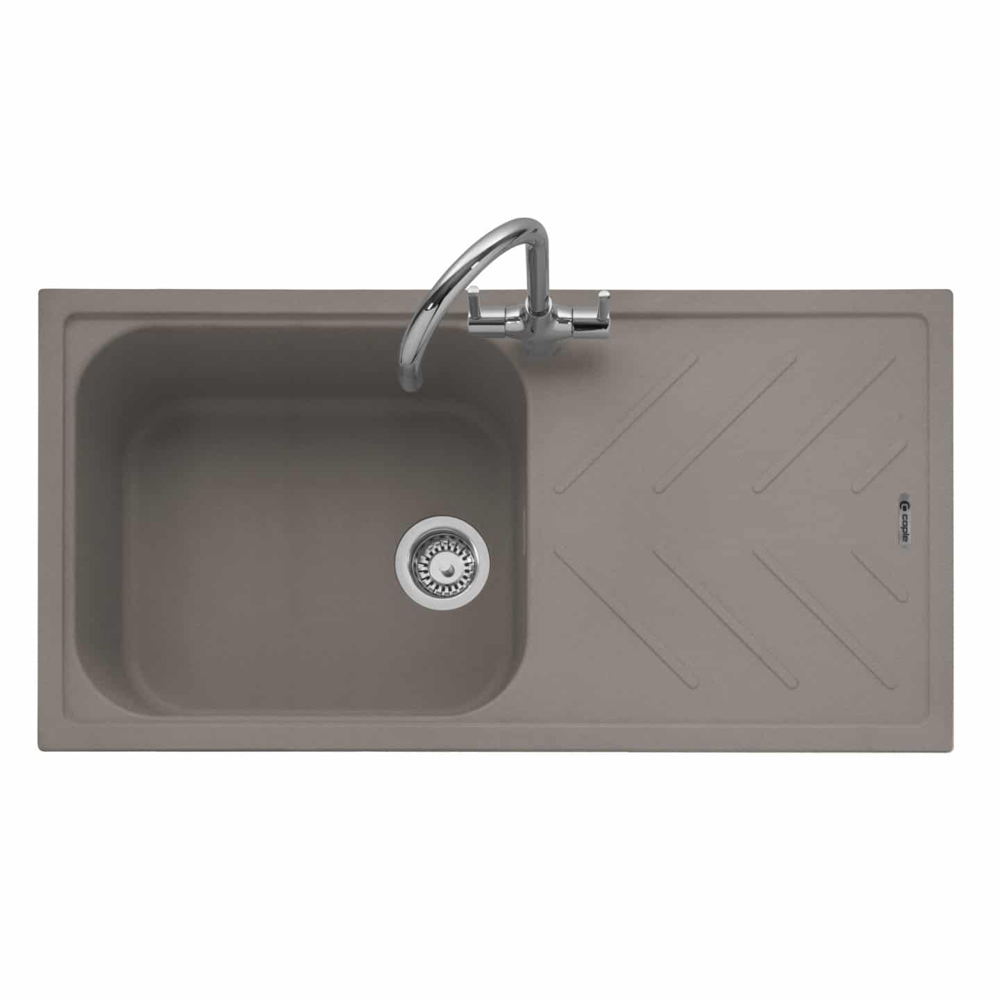 Veis 100 Inset Granite Sink with Drainer Mink